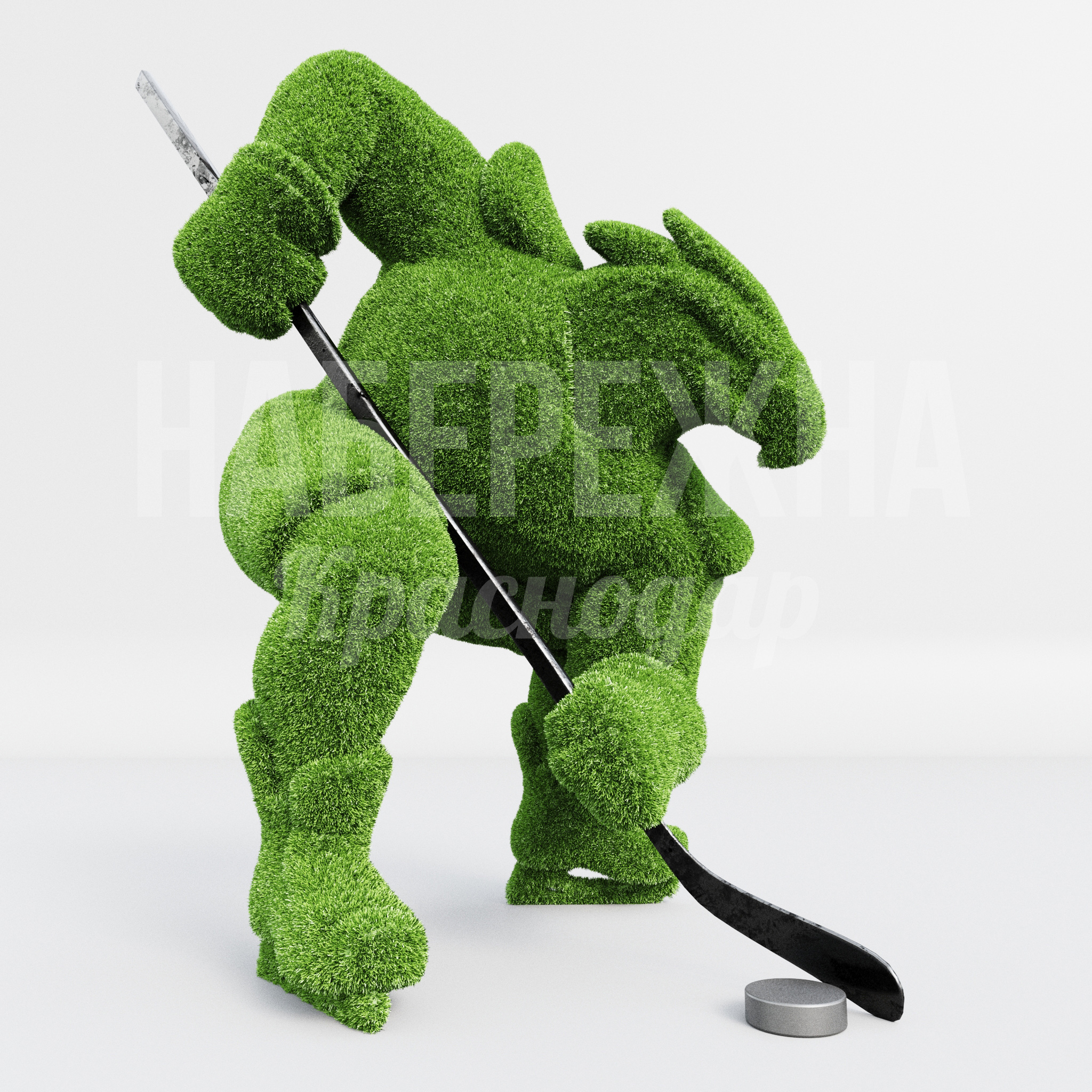 Орел маскот с клюшкой на коньках - фото 1