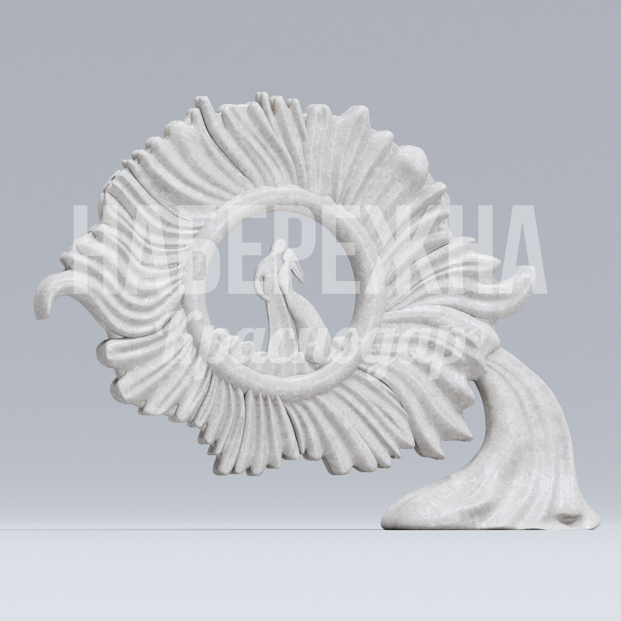 Арт объект Opme 500x2450x1840 мм. ART-23.029 Арт-объект в форме жар-птицы для благоустройства парков и площадей. Символ возрождения и красоты в городской среде.