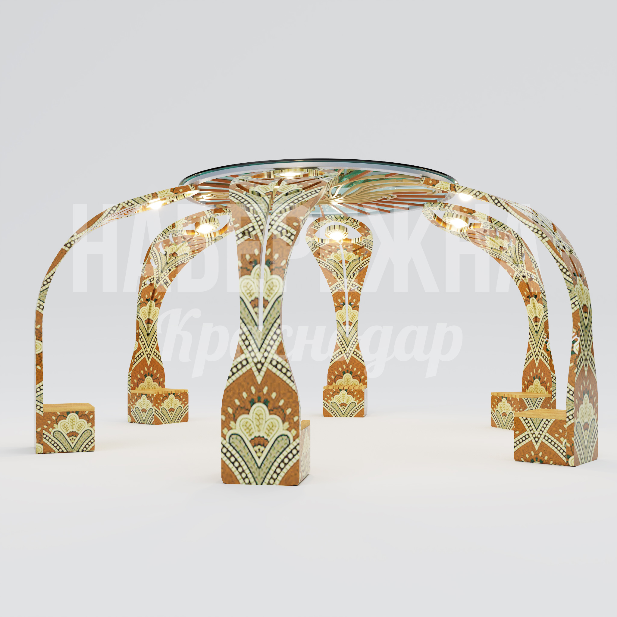 Пергола Påe - купить, 6680x6680x3100 мм, Подсветка, МПК