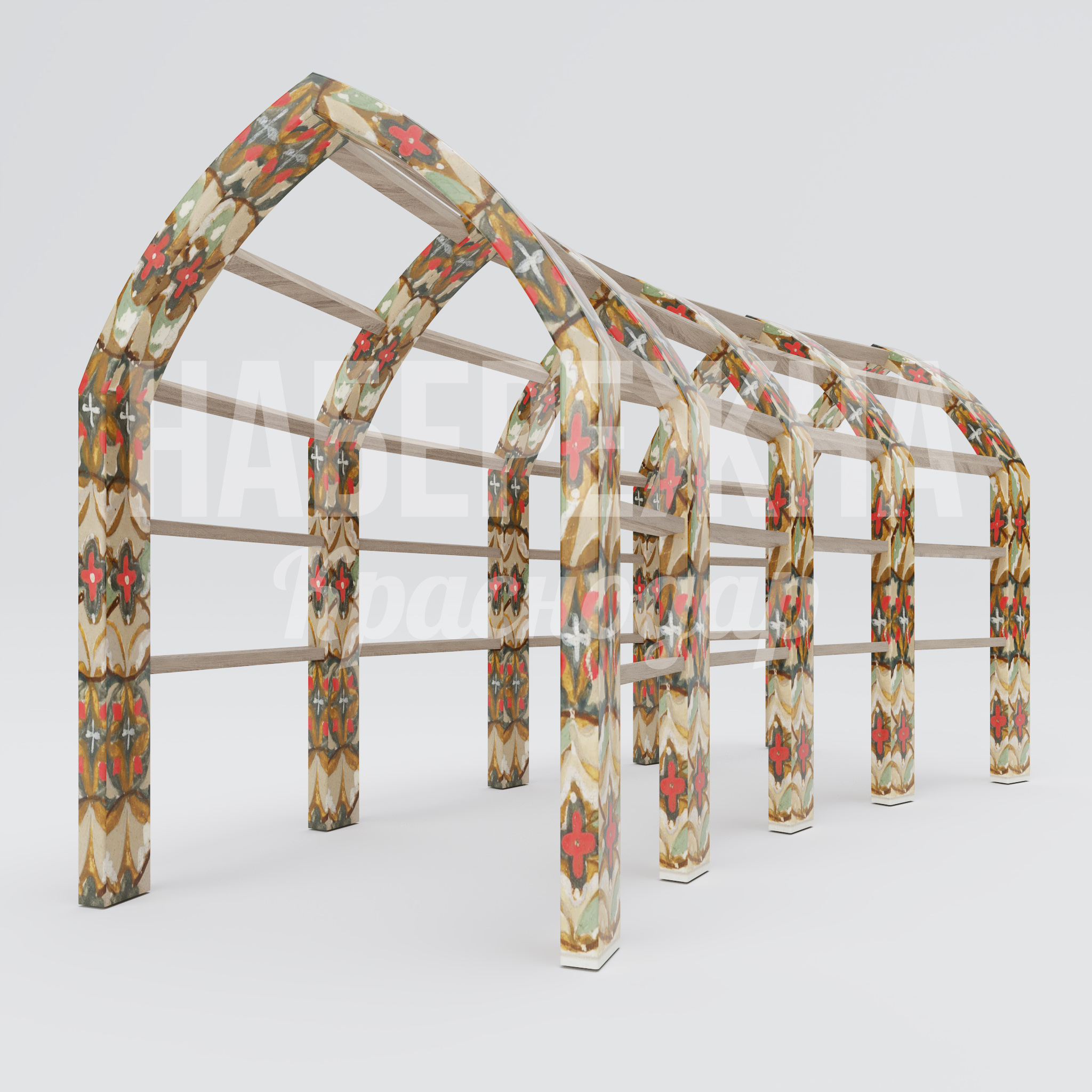 Арка Oåcla 4550x10100x520 мм. ART-25.009 Арка с арочной конструкцией и авторским декором. Создаёт уникальную входную зону, привлекает внимание посетителей.