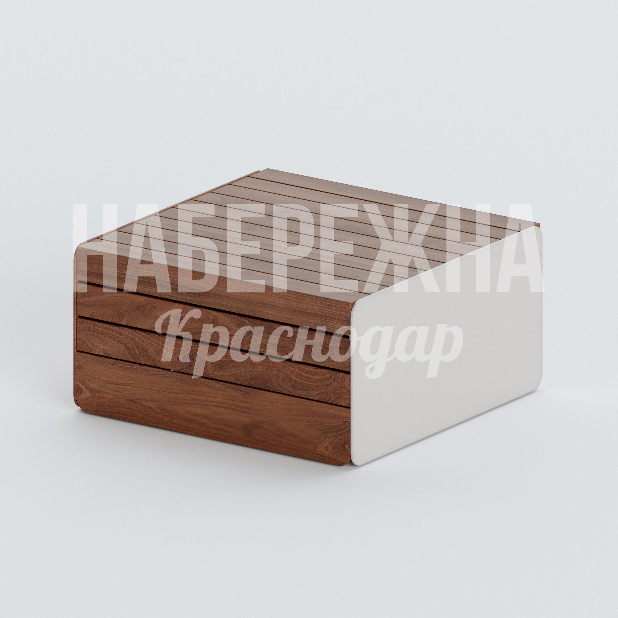 Лавочка Nupnu — купить, ASK-20.077-1 | Набережна Лавочка Nupnu 1250x1250x435 мм. ASK-20.077-1 Лавочка квадратной формы с комбинированным каркасом. Планки сиденья и спинки обеспечивают комфорт и простоту ухода.