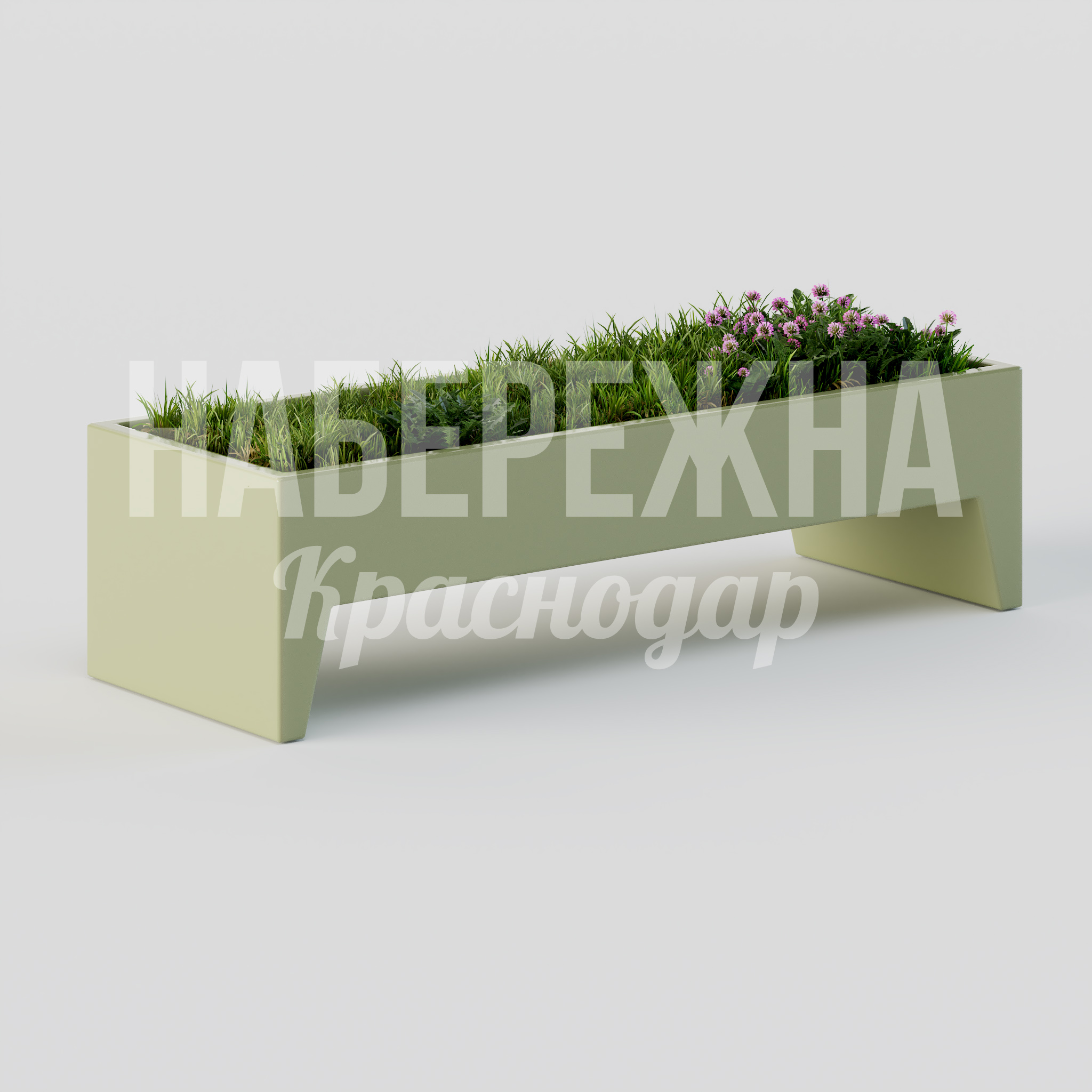 Вазон Ginisli 750x2100x560 мм. ASK-20.127 Вазон для озеленения общественных пространств. Усиленный корпус, стойкость к осадкам и морозу до -40°C.