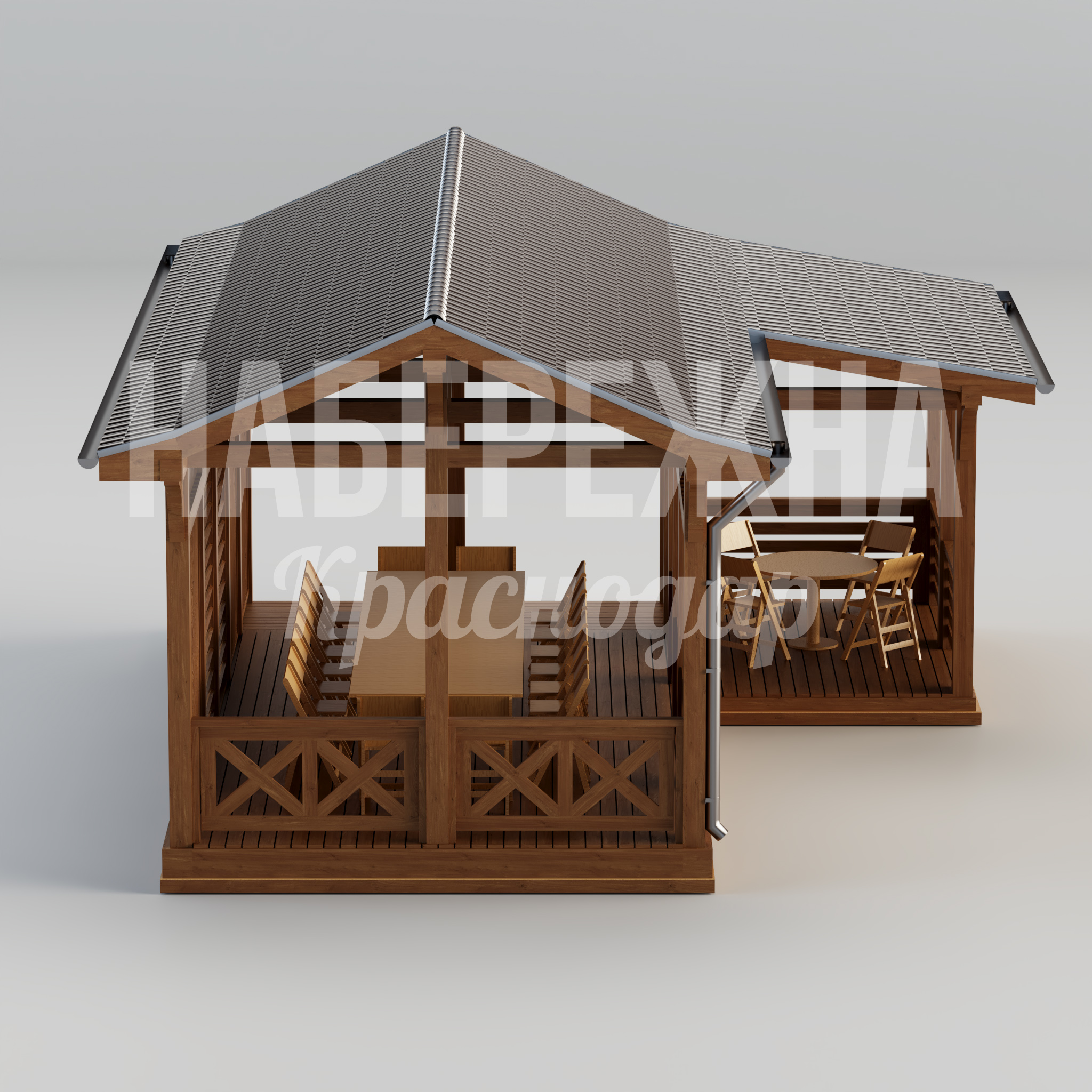 Современная беседка Fephe - заказать, Беседки, Металл, Дерево