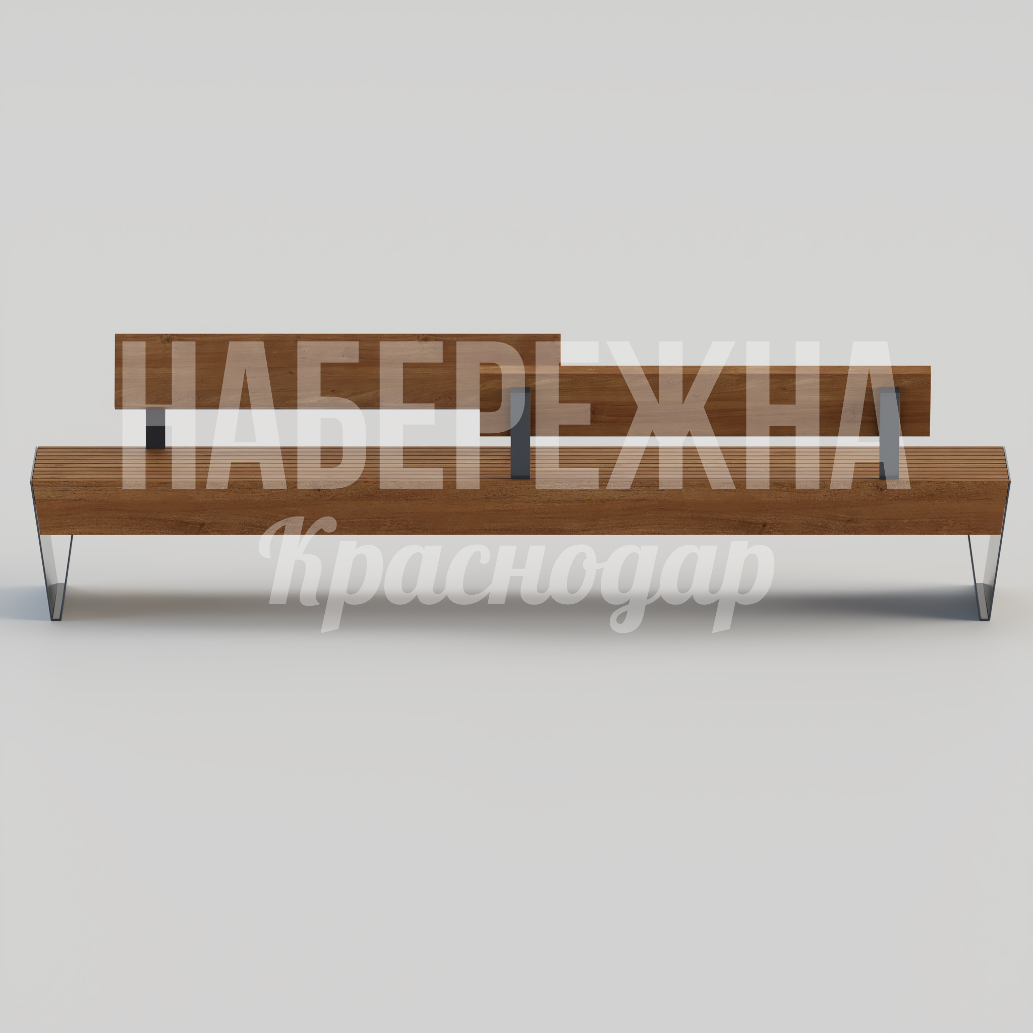 Скамейка Mijyod - купить, 630x3000x800 мм, Металл, Дерево