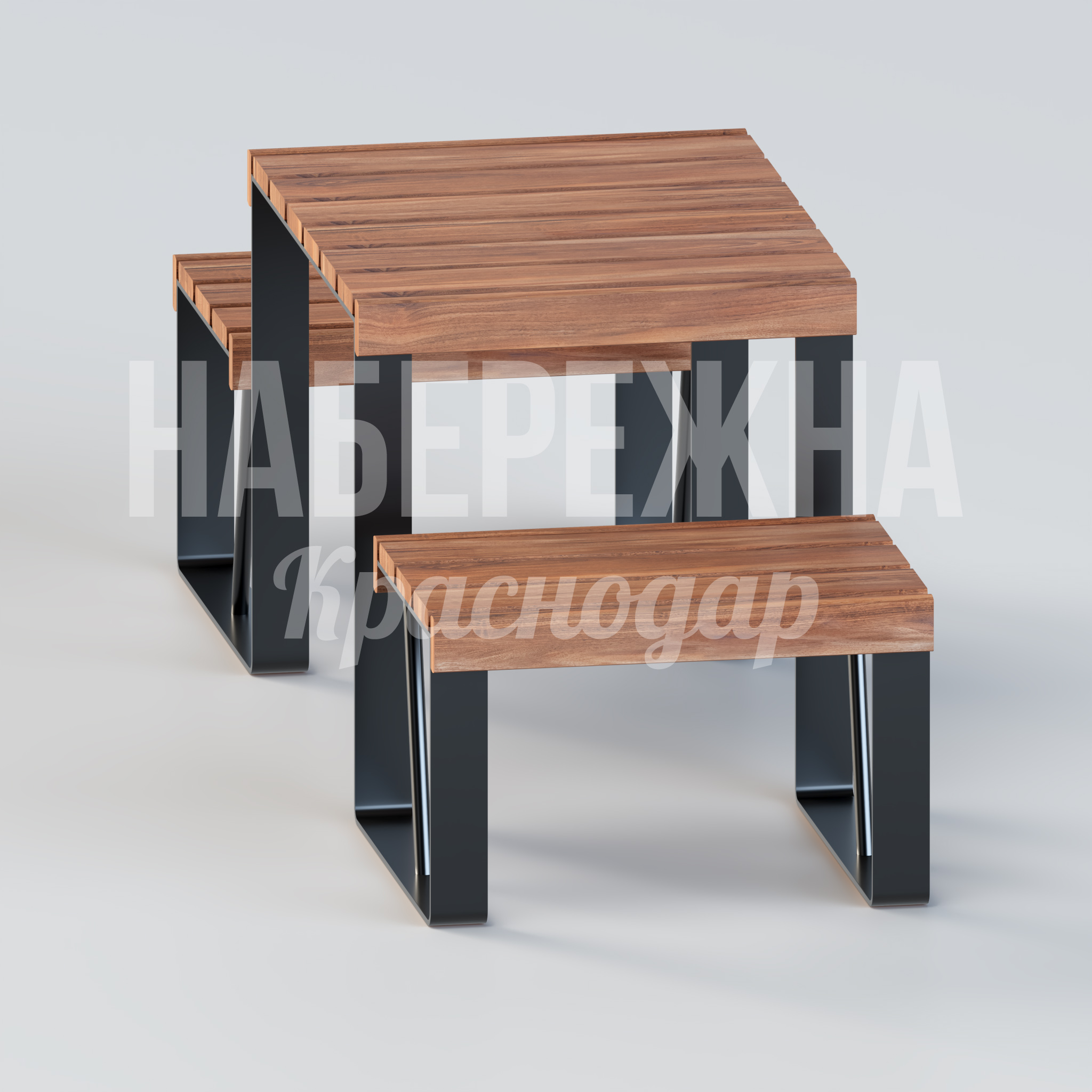 Парковый столик Yelbembö - заказать, Парковые столы, Металл, Дерево