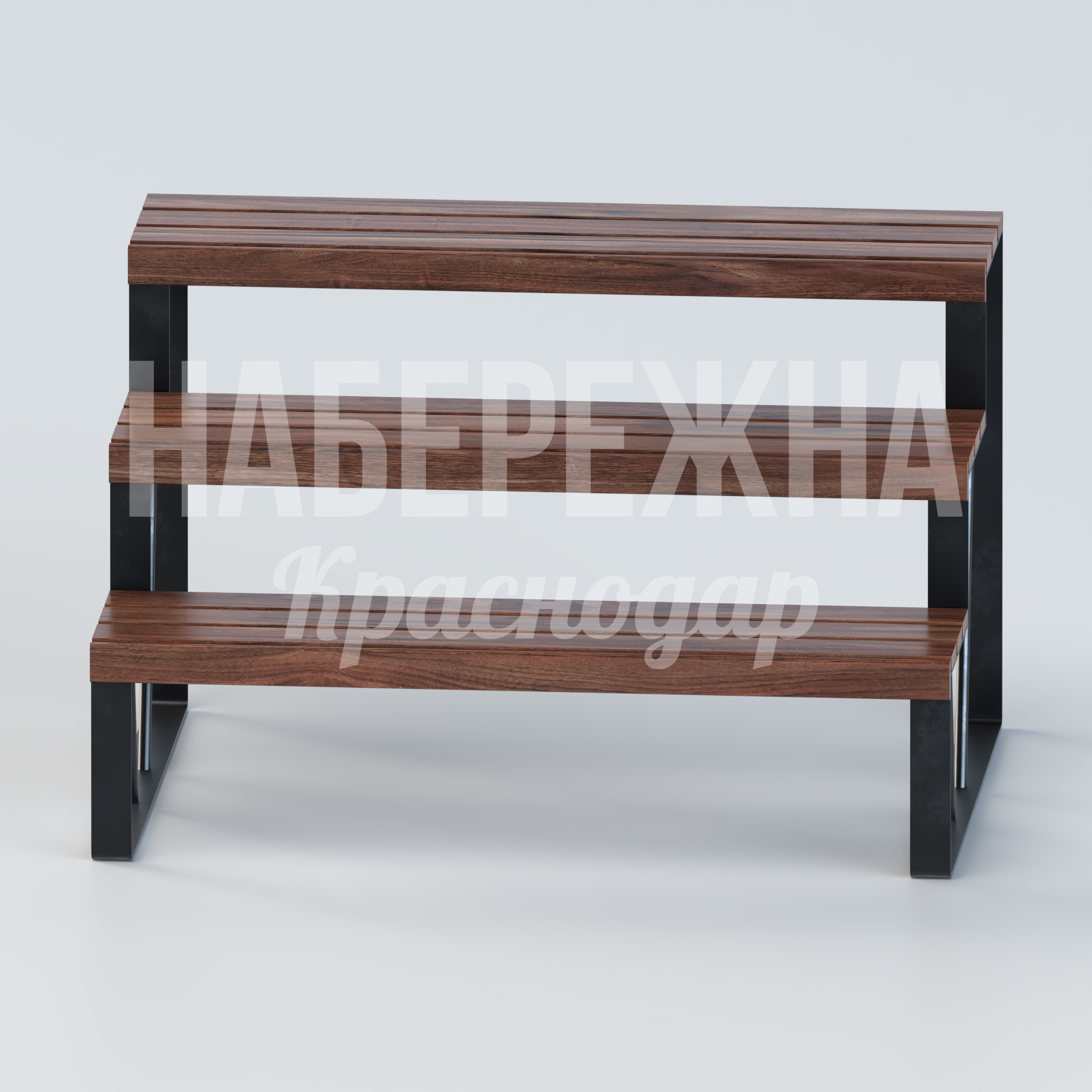 Лавка трибуна Aspete - купить, 1700x1286x1050 мм, Металл, Дерево