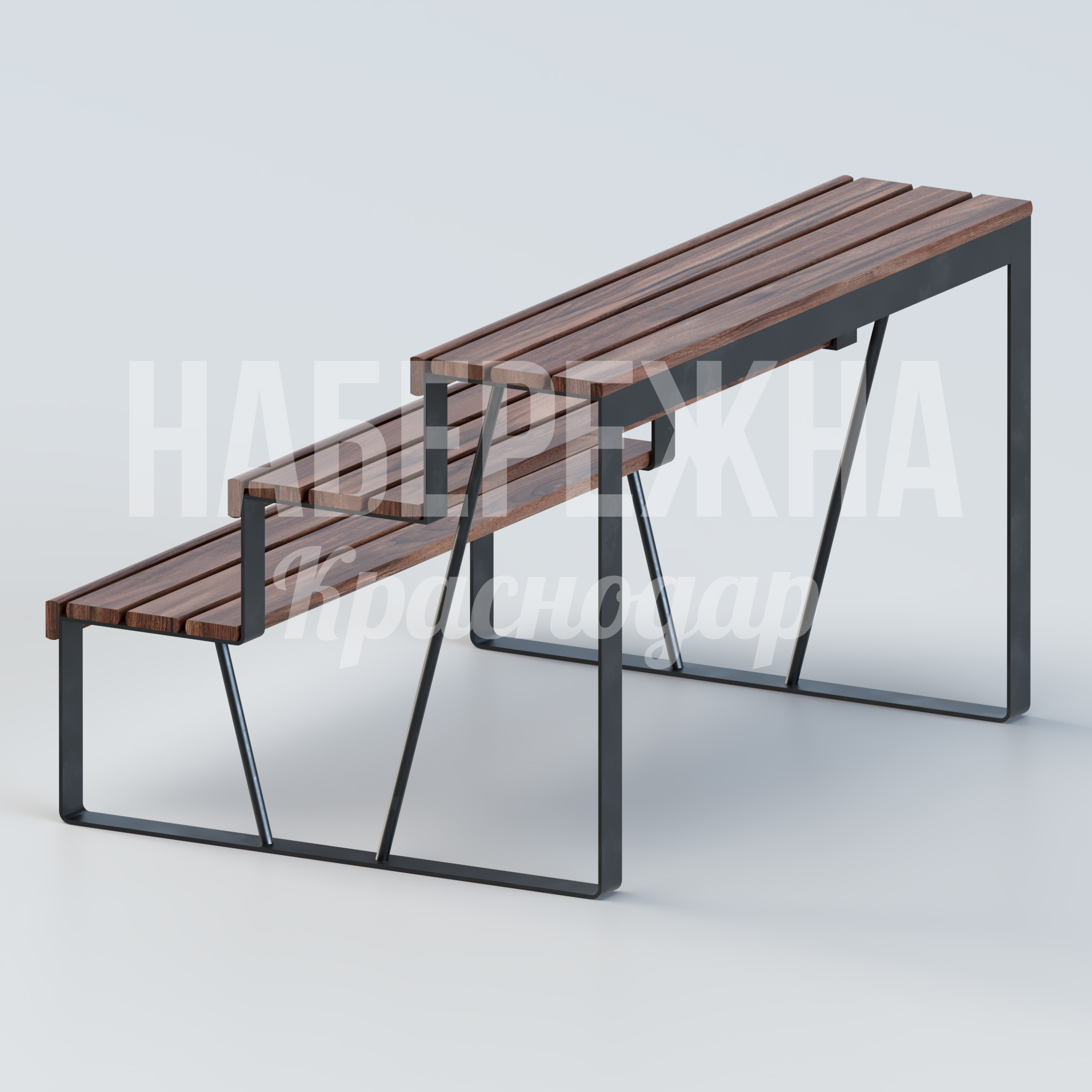 Лавка трибуна Aspete - заказать, Лавочки, Металл, Дерево