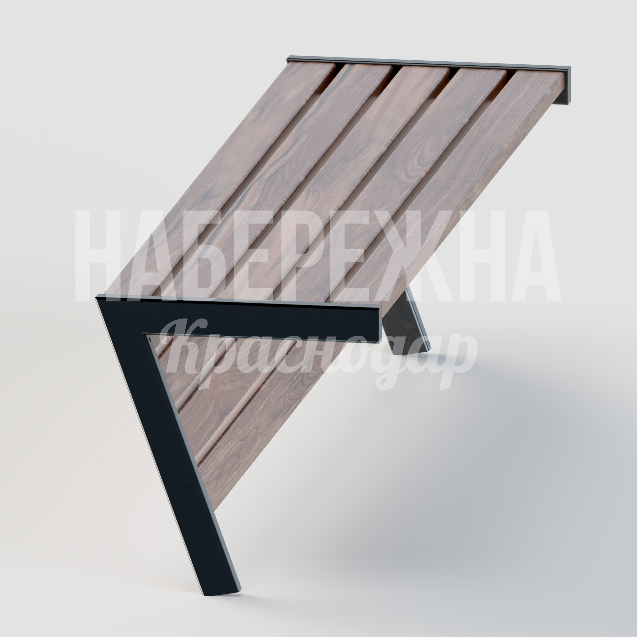 Лавочка Neöye - купить, 465x1800x450 мм, Металл, Дерево