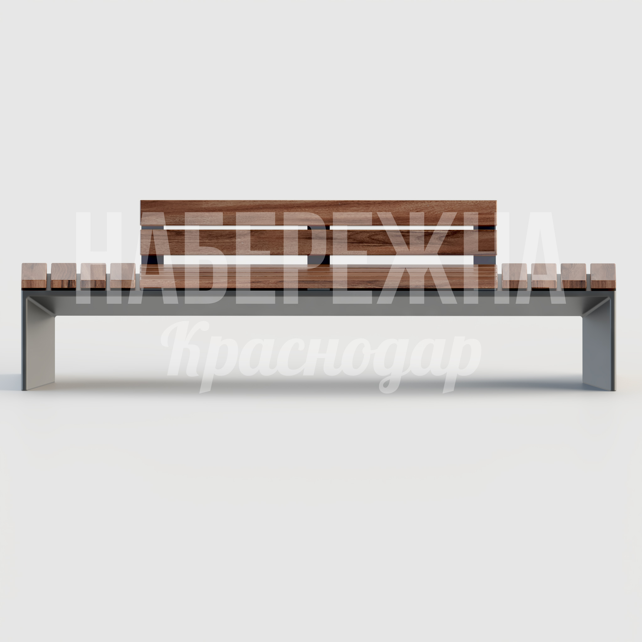 Скамейка Ungu - купить, 507x2110x615 мм, Металл, Дерево