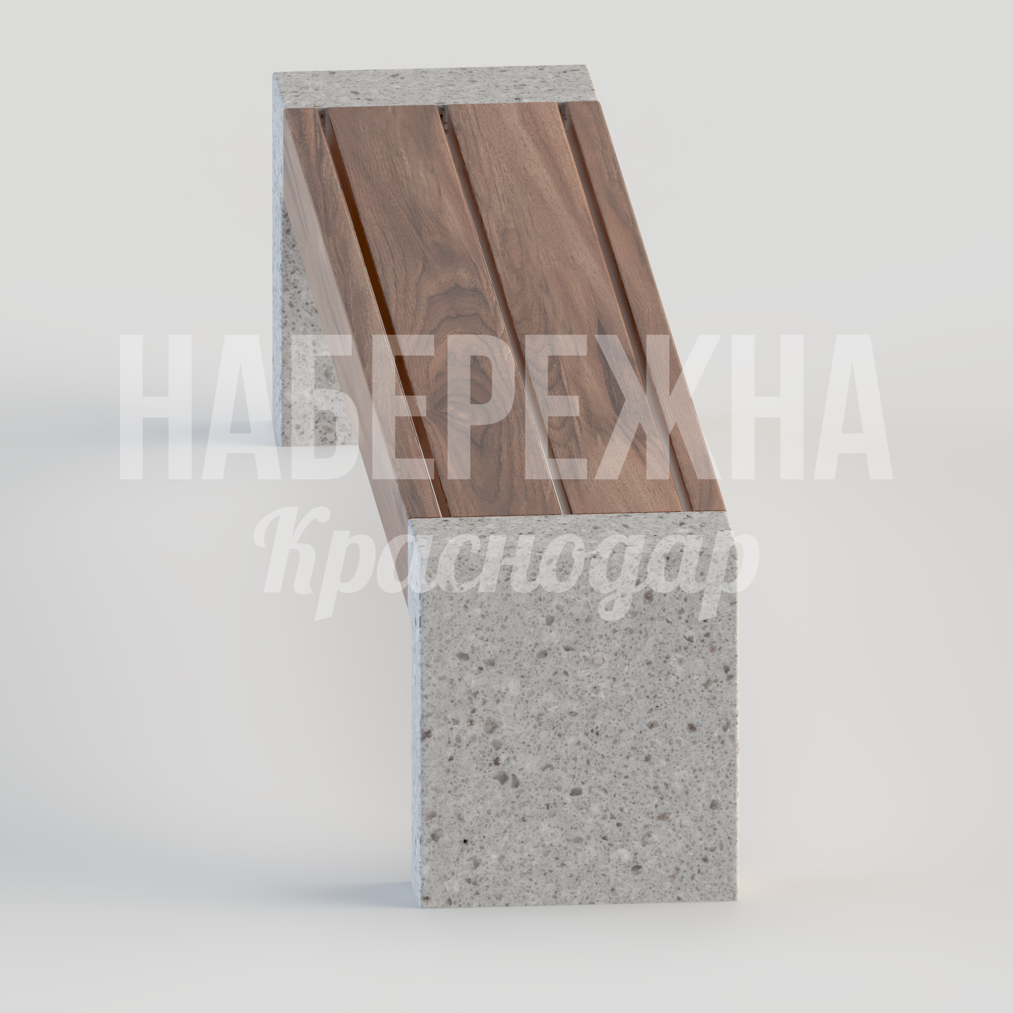 Лавочка Vuiv — купить, MAF-22.063 | Набережна Лавочка Vuiv - заказать, Лавочки, Бетон, Дерево