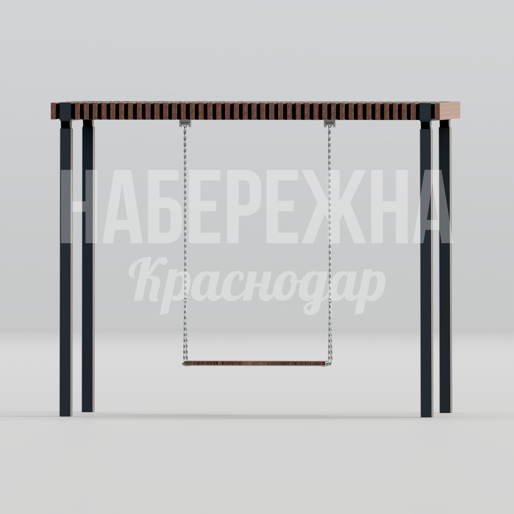 Качель Låukdav — купить, MAF-22.102 | Набережна Качель Låukdav - купить, 2200x3325x2600 мм, Металл, Дерево