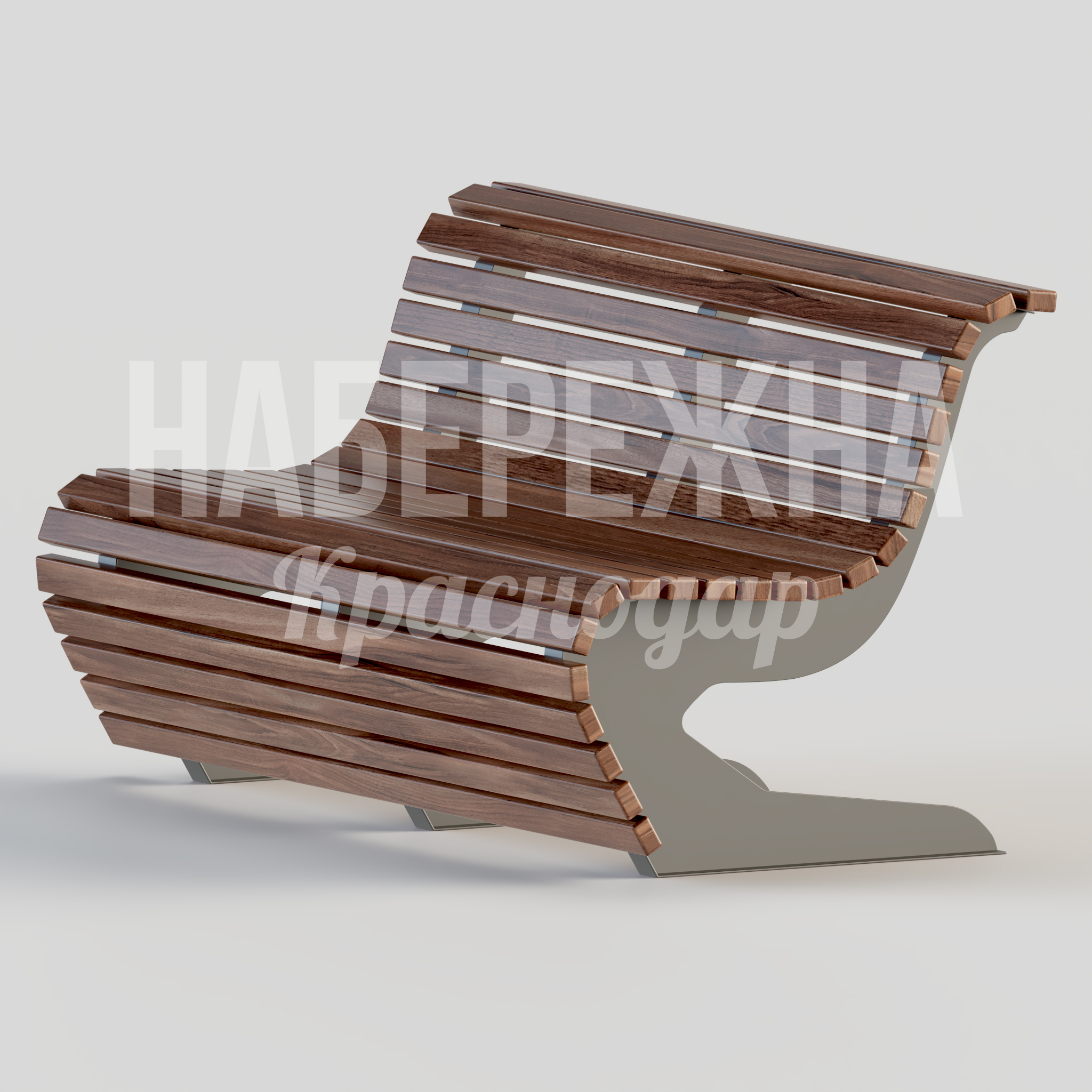 Скамья Tihamya 852x1800x900 мм. MAF-22.114 Скамья с изогнутой спинкой и многоцветными ламелями. Эргономичная форма для комфортного отдыха в парках и скверах.