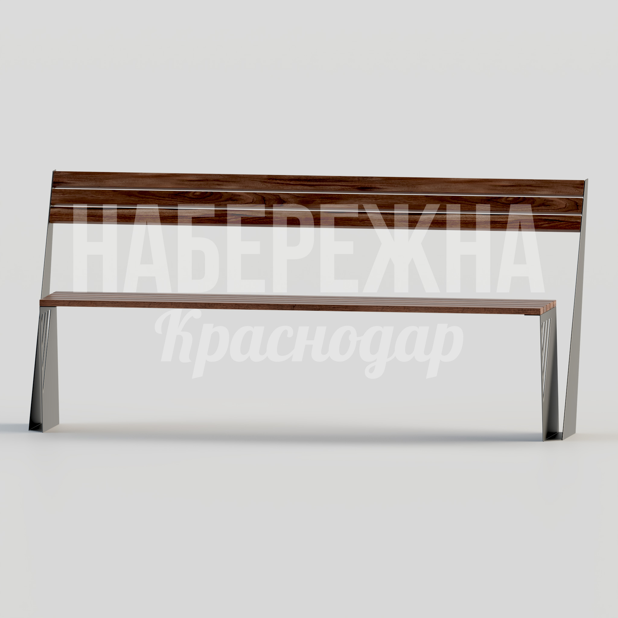 Скамейка Olle — купить, MAF-22.119 | Набережна Скамейка Olle - купить, 570x1700x770 мм, Металл, Дерево