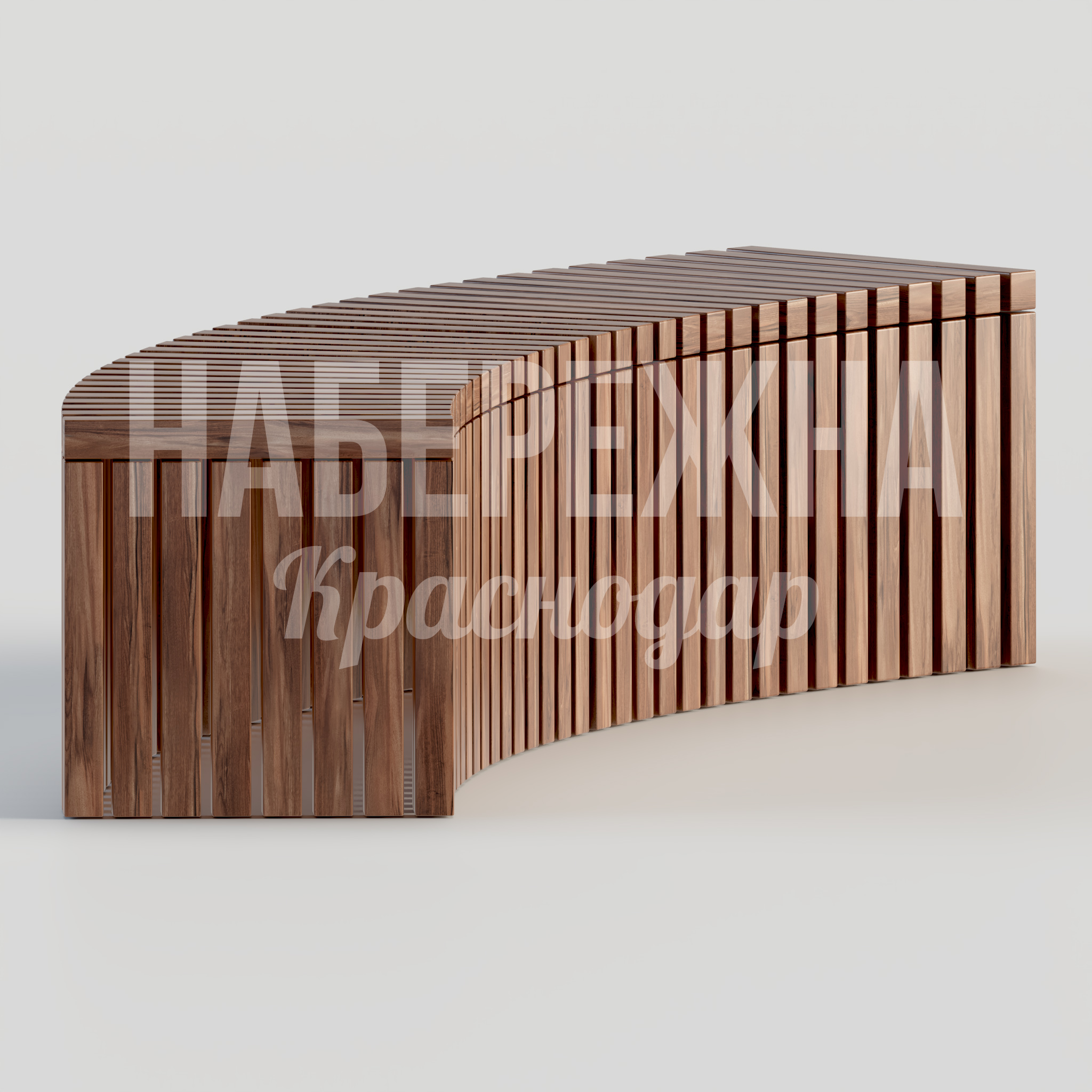 Лавочка Mipdå 720x2570x500 мм. MAF-22.133 Скамейка с реечной конструкцией для парков и общественных зон. Эргономичная форма, устойчива к нагрузкам и осадкам.