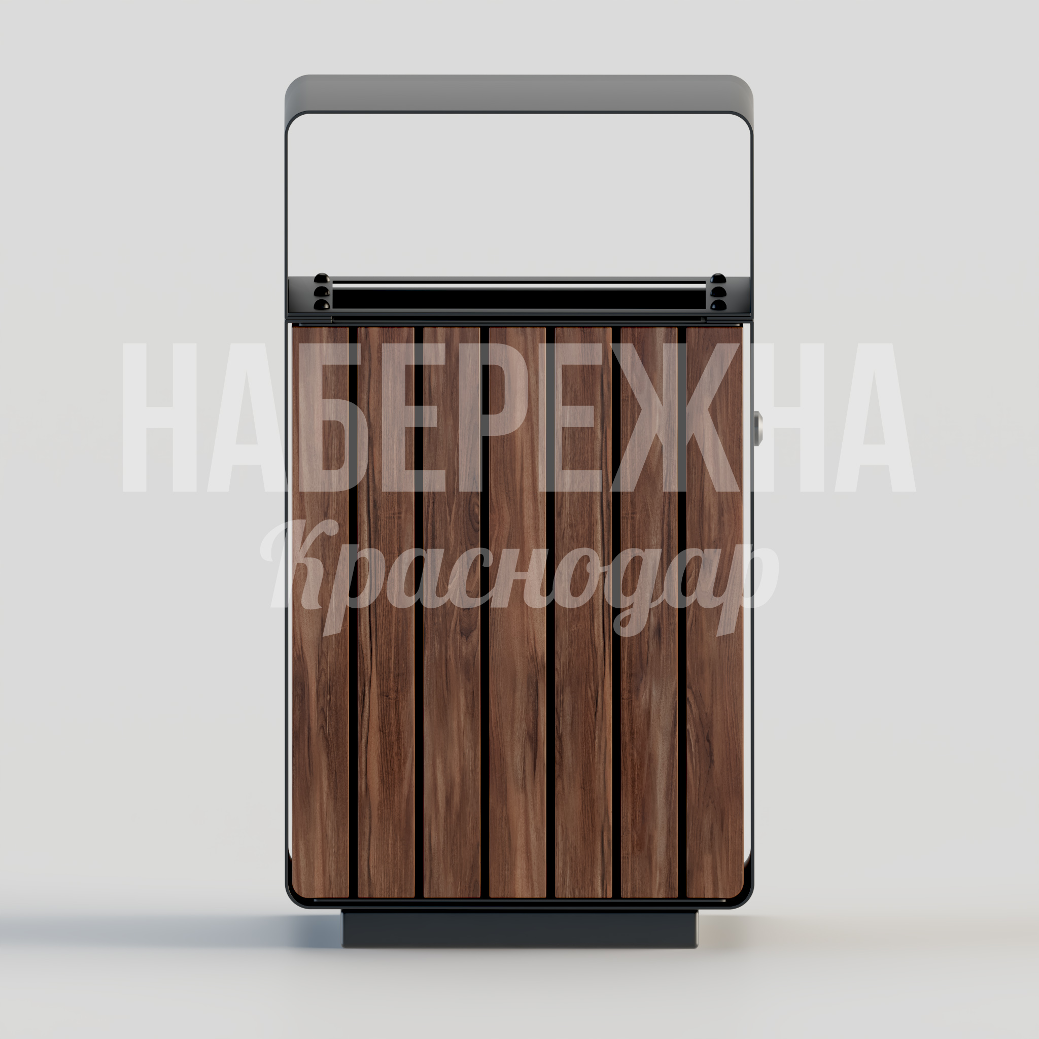 Урна уличная Neotpa - купить, 370x400x700 мм, Металл, Дерево