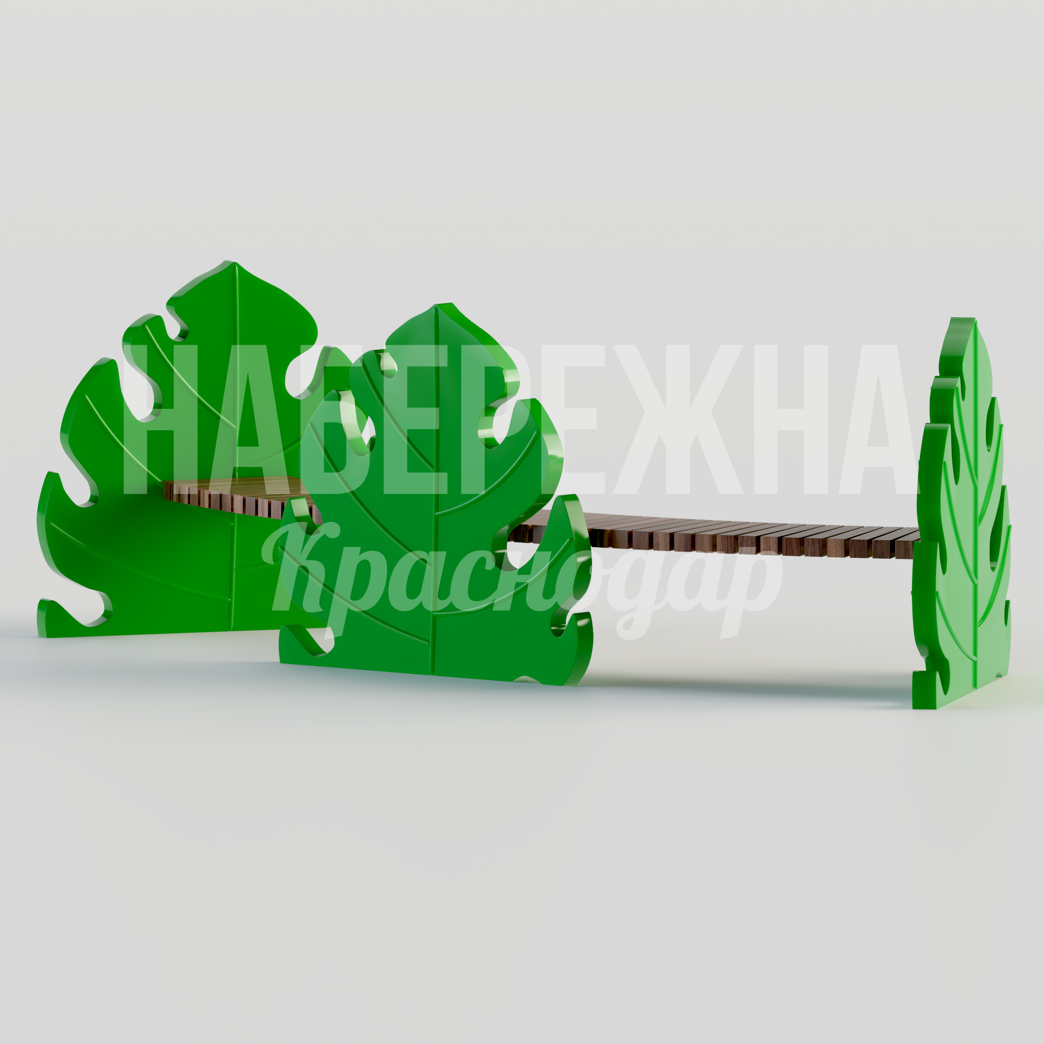 Лавочка Conyovte Monstera Plant — купить, MAF-22.144 | Набережна Лавочка Conyovte Monstera Plant - заказать, Лавочки из стеклопластика, Дерево, Стеклопластик