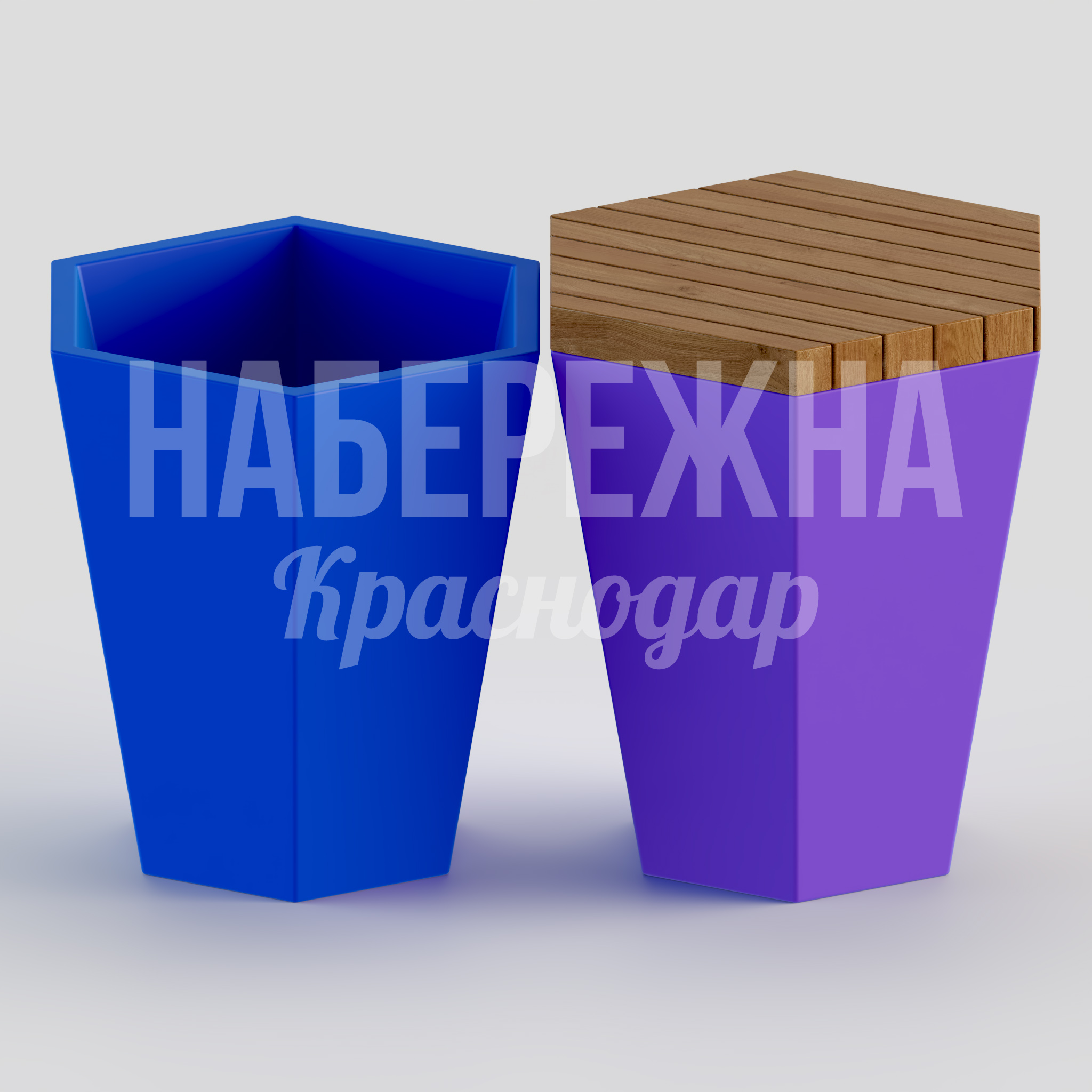 Вазон Yumju Diamond - купить, 700x1200x760 мм, Дерево, Стеклопластик