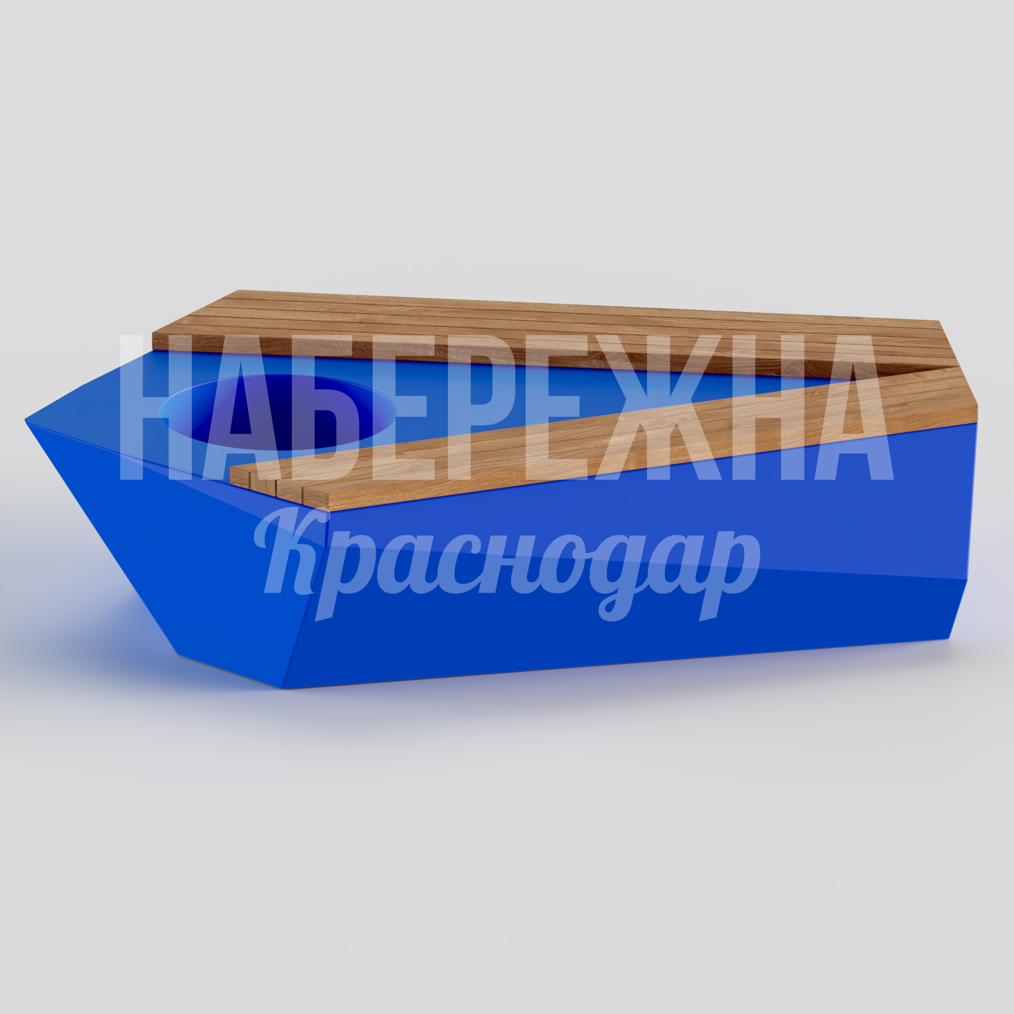 Лавочка Yuc Diamond - купить, 1435x2010x490 мм, Дерево, Стеклопластик