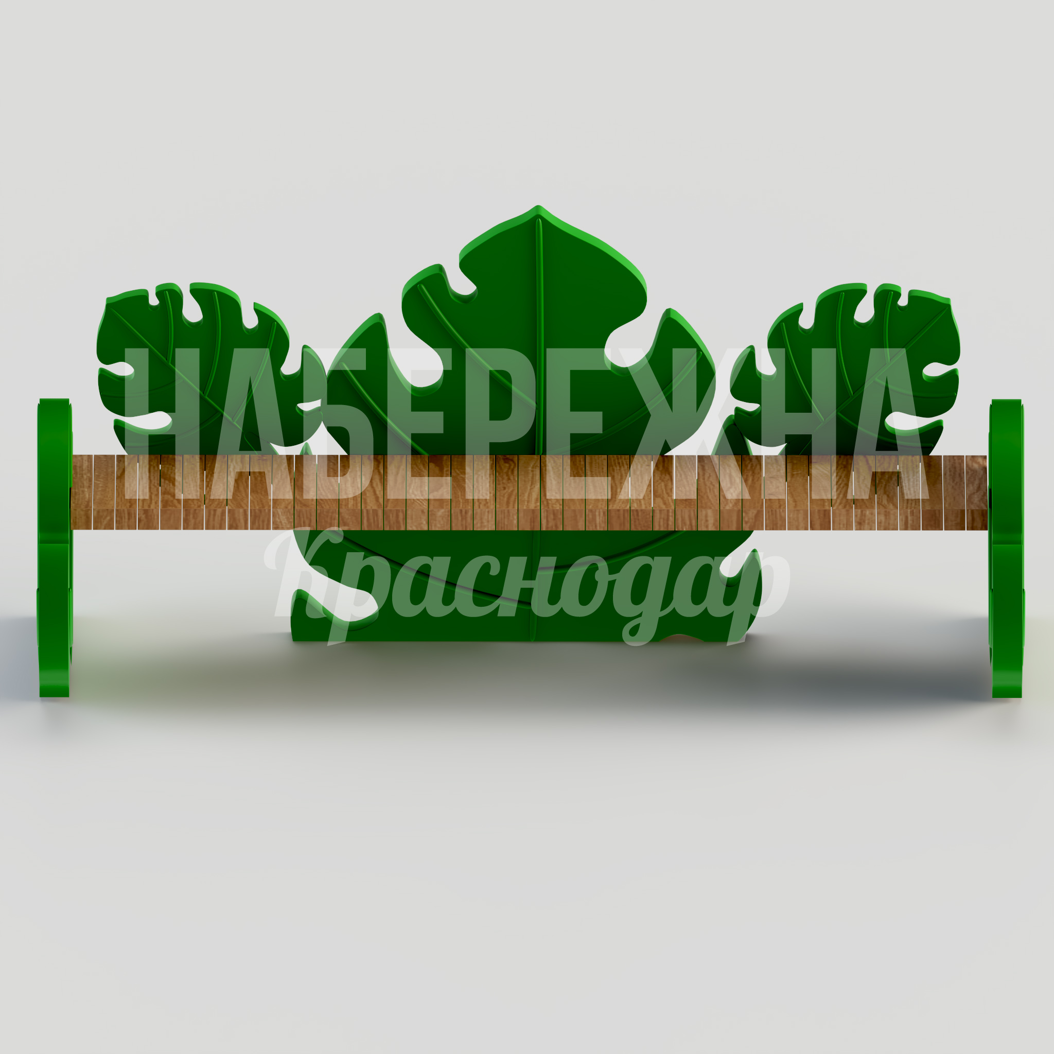 Скамейка Sopso Monstera Plant - купить, 1060x2640x1200 мм, Дерево, Стеклопластик