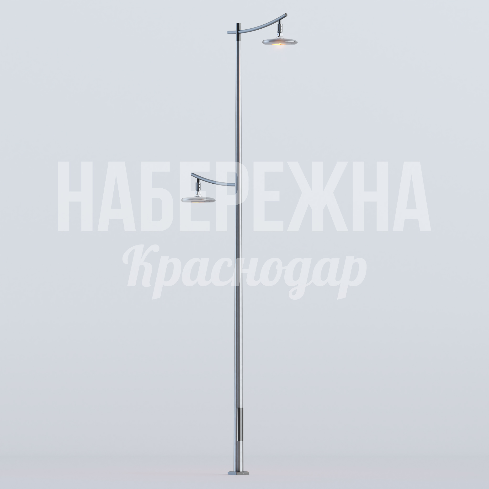 Уличный светильник Giamte 500x2500x6300 мм. MAF-22.676 Уличный светильник с двойным плафоном для освещения парков и площадей. Надёжная опора из стали, стойкая к непогоде.