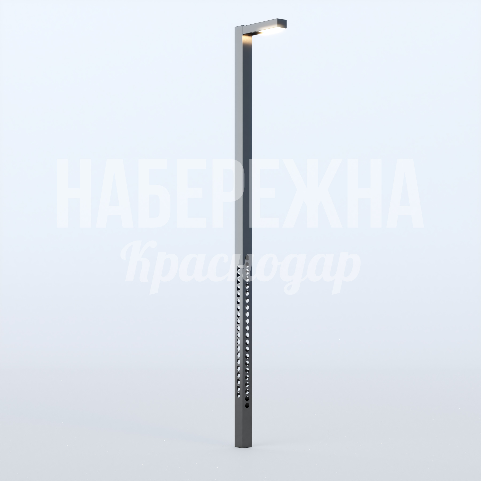 Фонарь Epvu 0x0x0 мм. MAF-22.686 Фонарь с LED-подсветкой и перфорированным основанием. Энергоэффективное решение для парков и скверов.