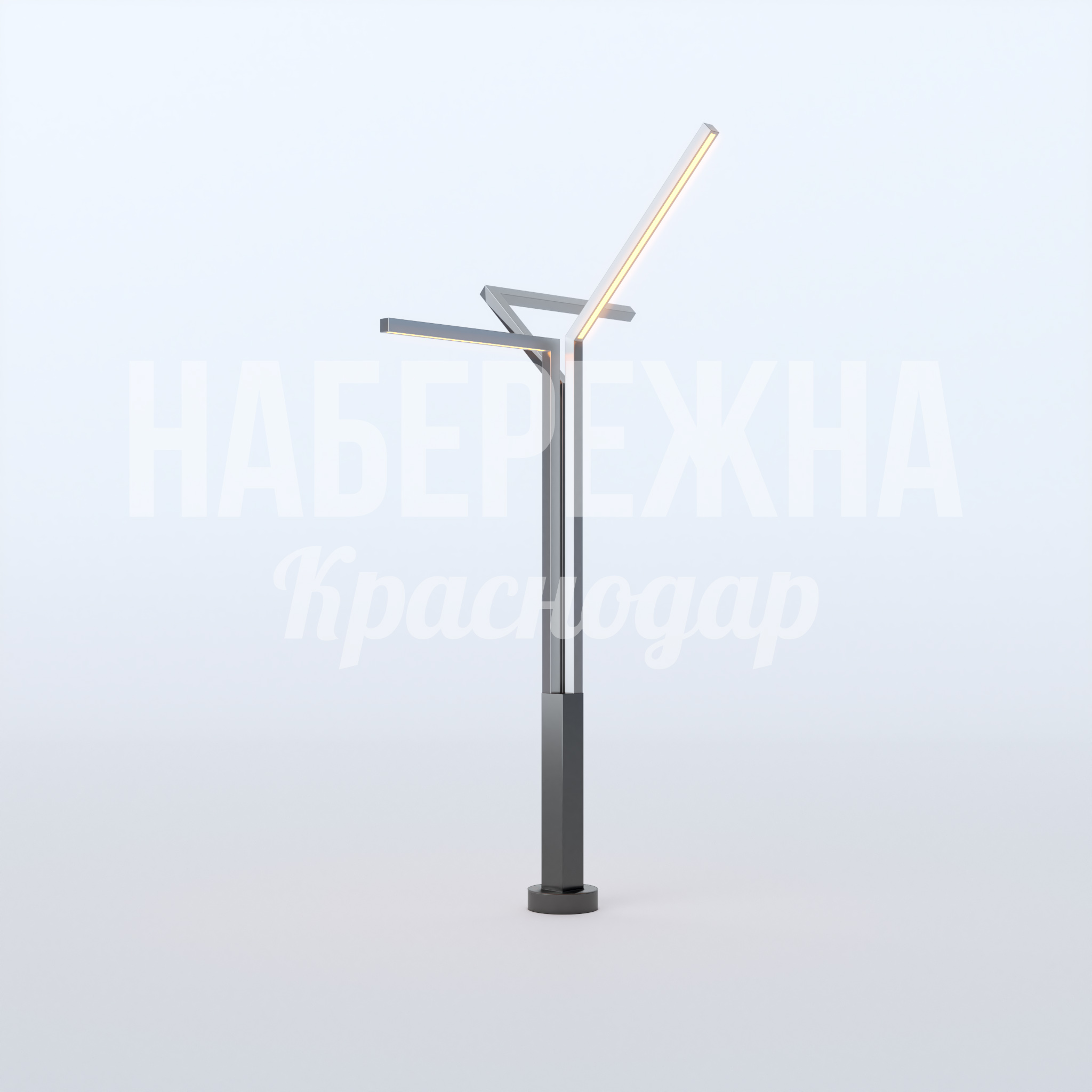 Фонарь Datravoe 1470x2000x3500 мм. MAF-22.692 Фонарь с LED-подсветкой и двухлучевой конструкцией. Равномерное освещение пешеходных зон и парков.