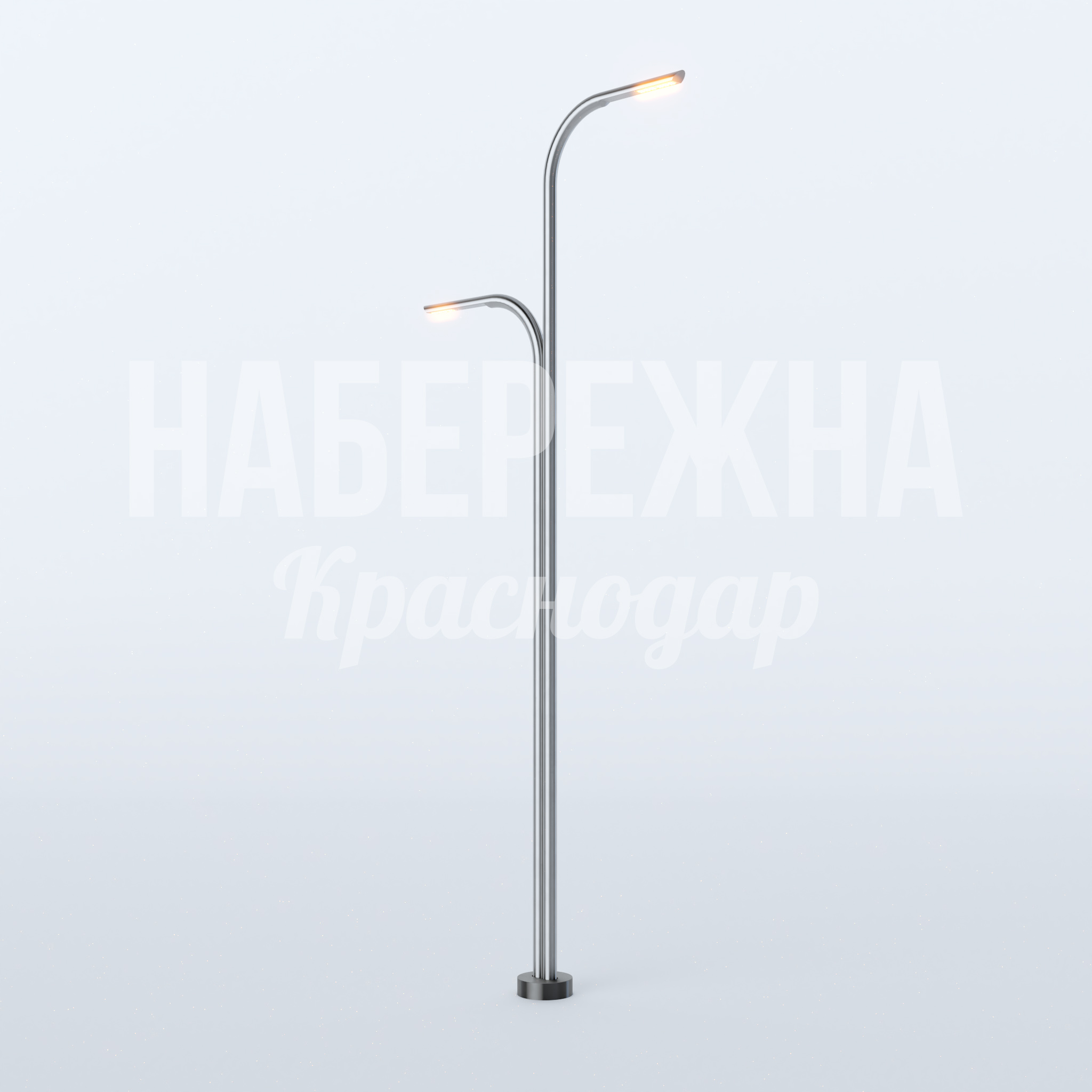 Фонарь Ibpifho 330x2060x5000 мм. MAF-22.704 Фонарь с двумя LED-светильниками на гибких кронштейнах, обеспечивает равномерное освещение пешеходных зон и парков.