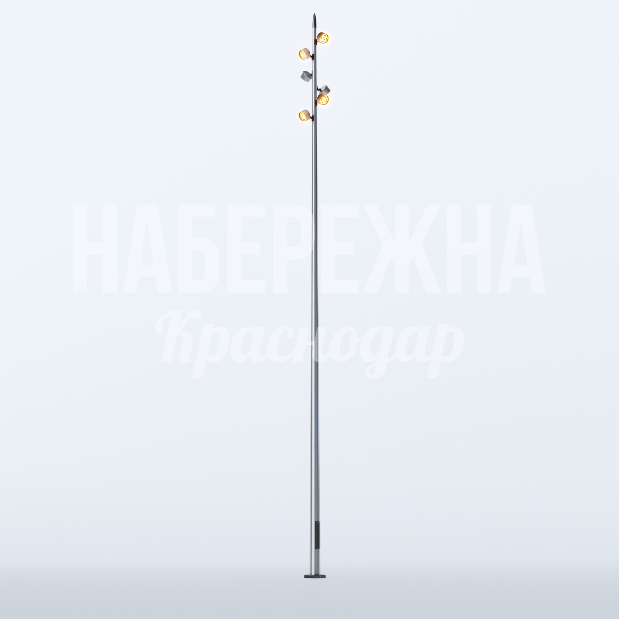 Фонарь Finec — купить, MAF-22.730 | Набережна Фонарь Finec 700x700x10000 мм. MAF-22.730 Фонарь с четырьмя регулируемыми плафонами на высокой стойке для равномерного освещения площадей и парков.