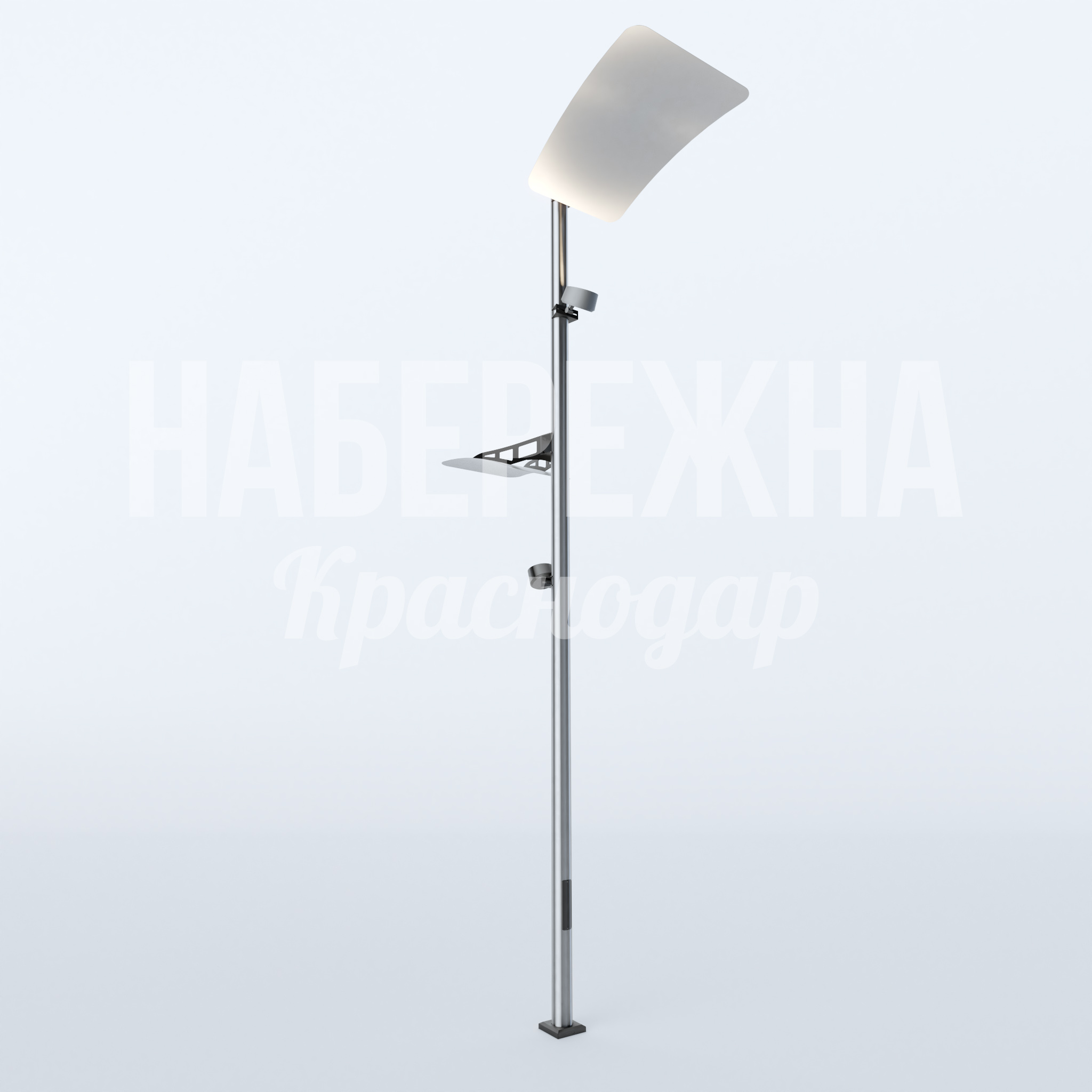 Фонарь Bekfuyba 1050x2740x6000 мм. MAF-22.770 Фонарь с LED-подсветкой и встроенной полкой. Регулируемый угол наклона светильника для гибкого освещения зон.