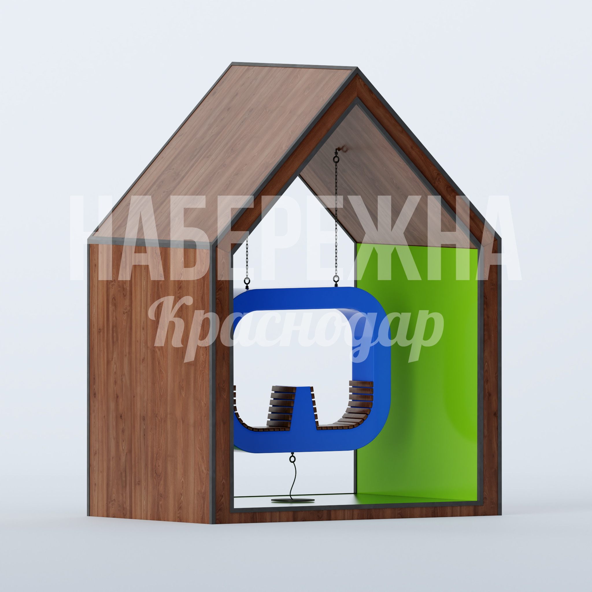 Качели Pobtan — купить, MAF-22.828 | Набережна Качели Pobtan 2000x3200x4200 мм. MAF-22.828 Качели с навесом-домиком и двухместным сиденьем. Цепной подвес и защита от дождя. Для детских площадок.