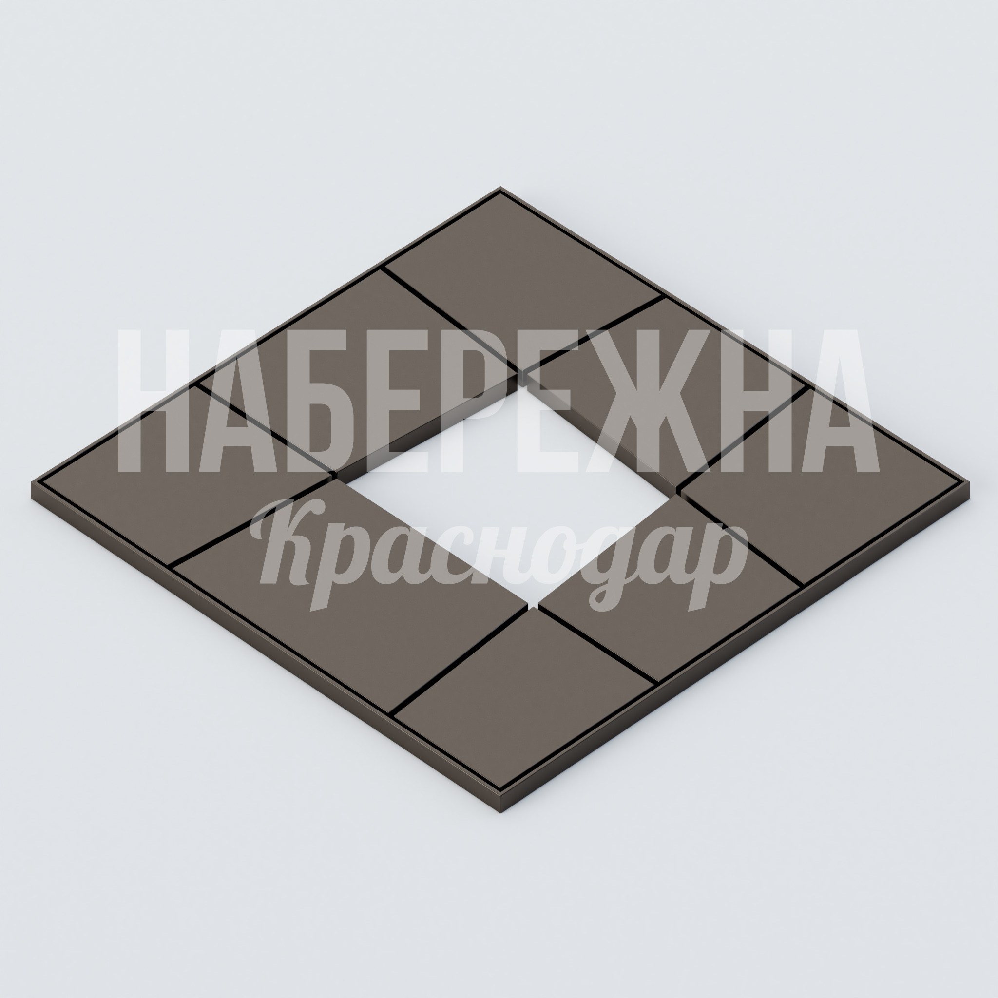 Приствольная решетка Omgåkru 1500x1500x50 мм. MAF-22.849 Приствольная решетка из 8 секций с порошковым покрытием, защищает корневую систему и пропускает воду к дереву.