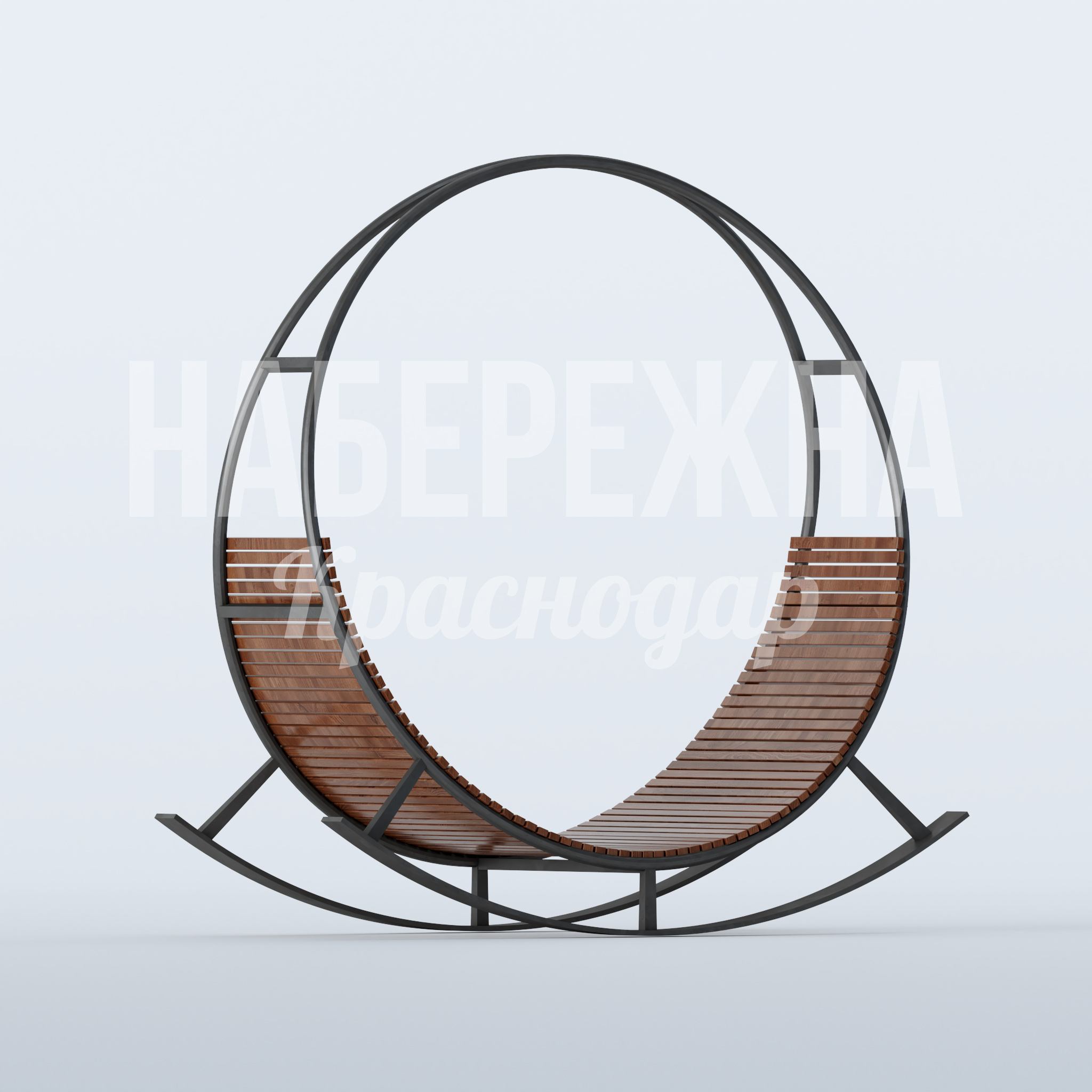 Качели Dejöv 1100x2500x2575 мм. MAF-22.854 Качели круглой формы на двух человек с деревянными сиденьями. Создают зону отдыха и привлекают посетителей.