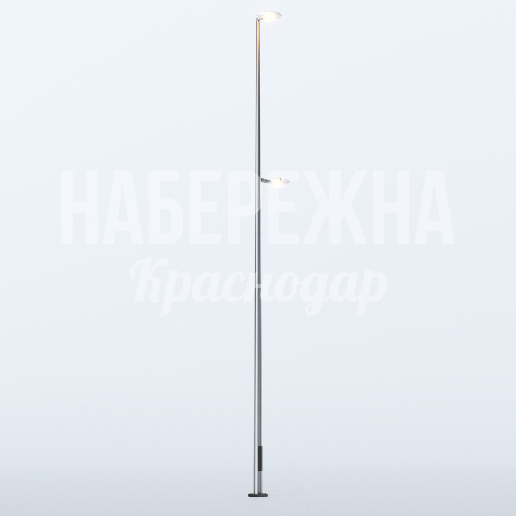 Фонарь Nayru 800x1000x9200 мм. MAF-22.894 Уличный фонарь с двухуровневым освещением и прочной металлоконструкцией для парков и городских пространств.