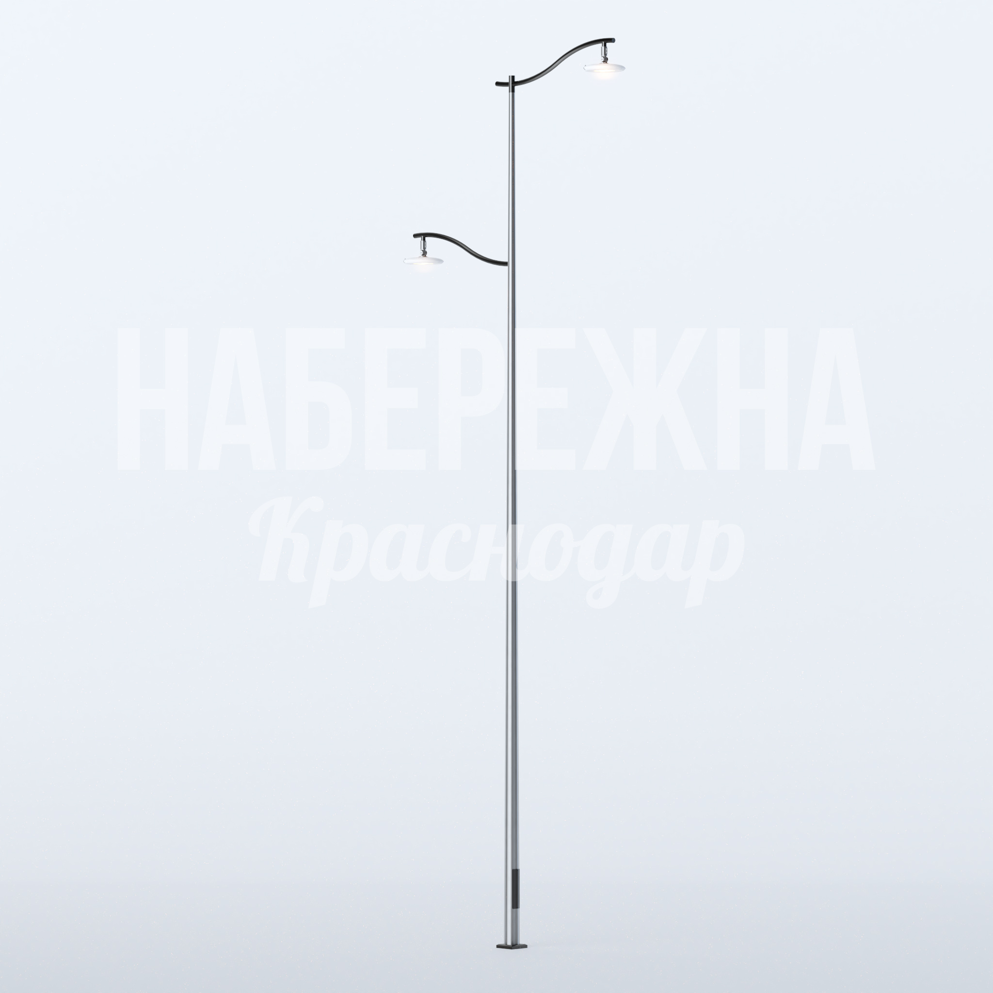 Фонарь Båksödli 3500x500x10500 мм. MAF-22.905 Уличный фонарь с двумя консолями и LED-светильниками. Окраска в любой цвет RAL. Для парков и площадей.