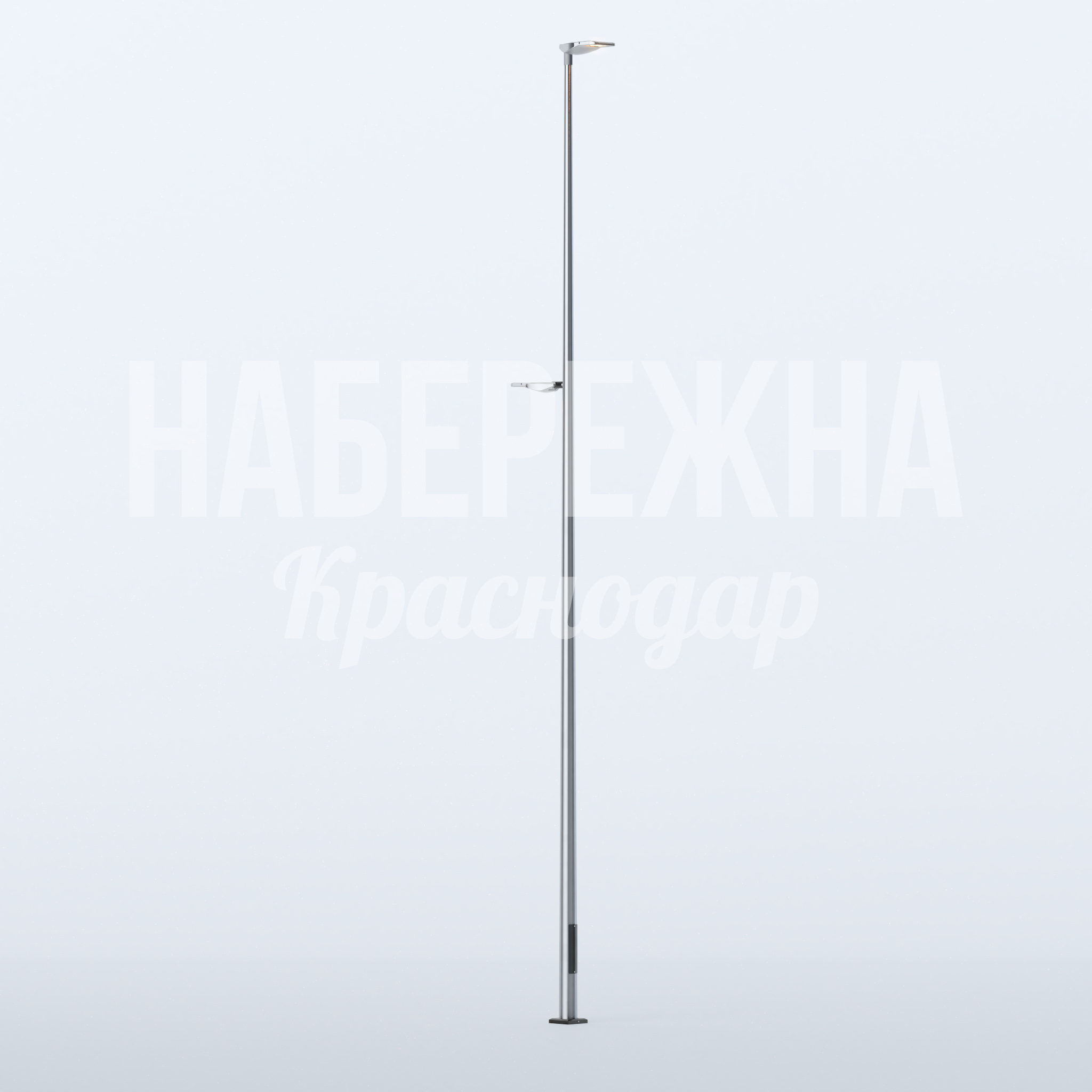 Фонарь Uadne 330x1200x9200 мм. MAF-22.909 Фонарь уличный с двумя LED-светильниками, устойчив к коррозии и ветровым нагрузкам, подходит для парков и магистралей.