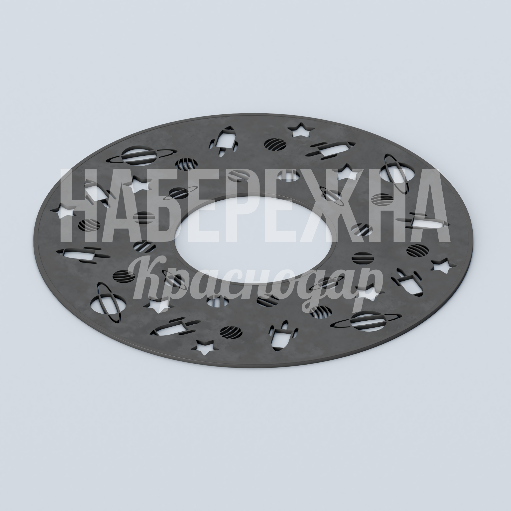 Приствольная решетка Bocpok 1500x1500x50 мм. MAF-22.911 Приствольная решетка с космическим дизайном. Защищает корневую систему, пропускает влагу и воздух. Подходит для парков.