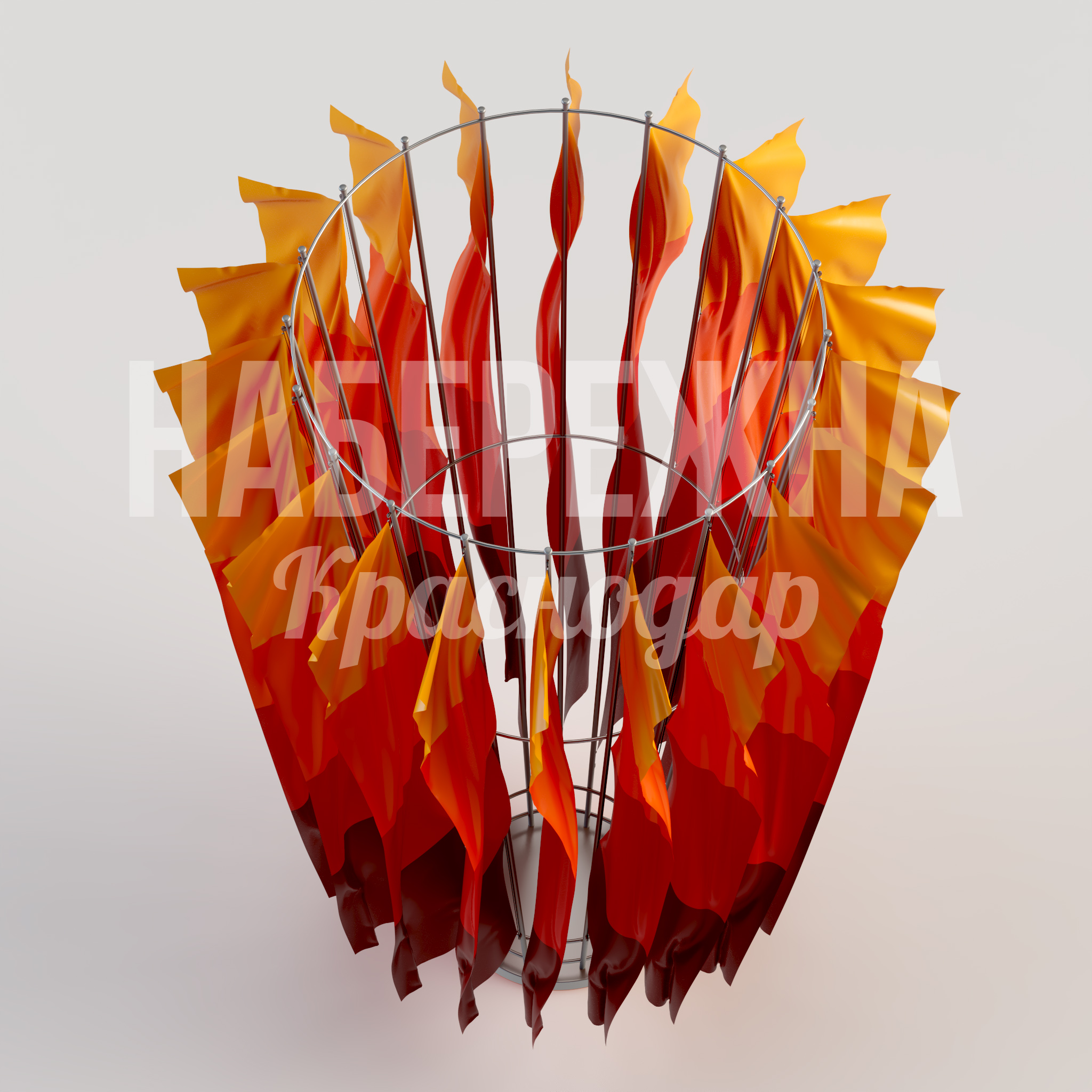 Флаговая композиция Yöri - купить, 5500x5500x7200 мм, Металл