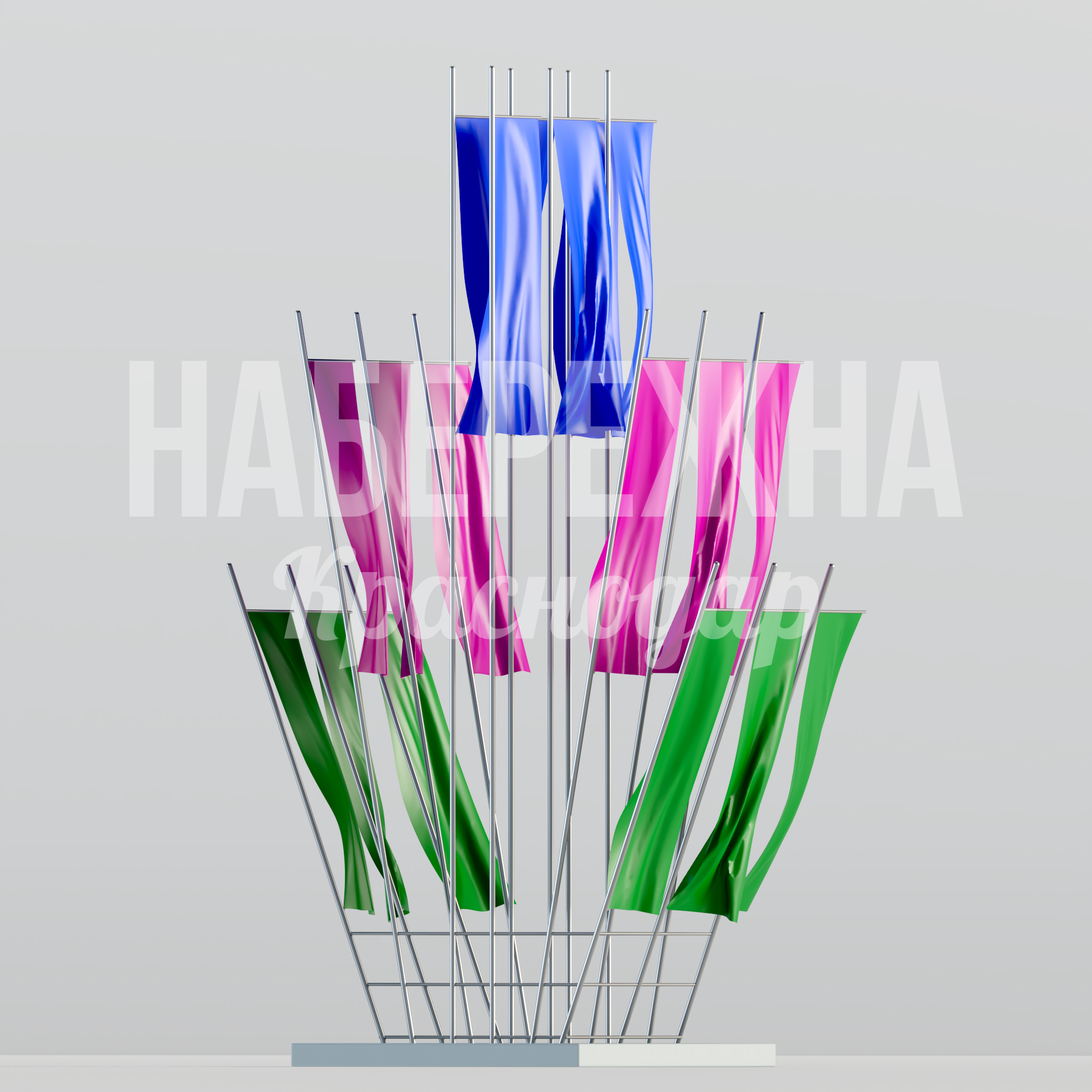 Флаговая композиция Jetcap - заказать, Флаговые композиции, Бетон, Металл