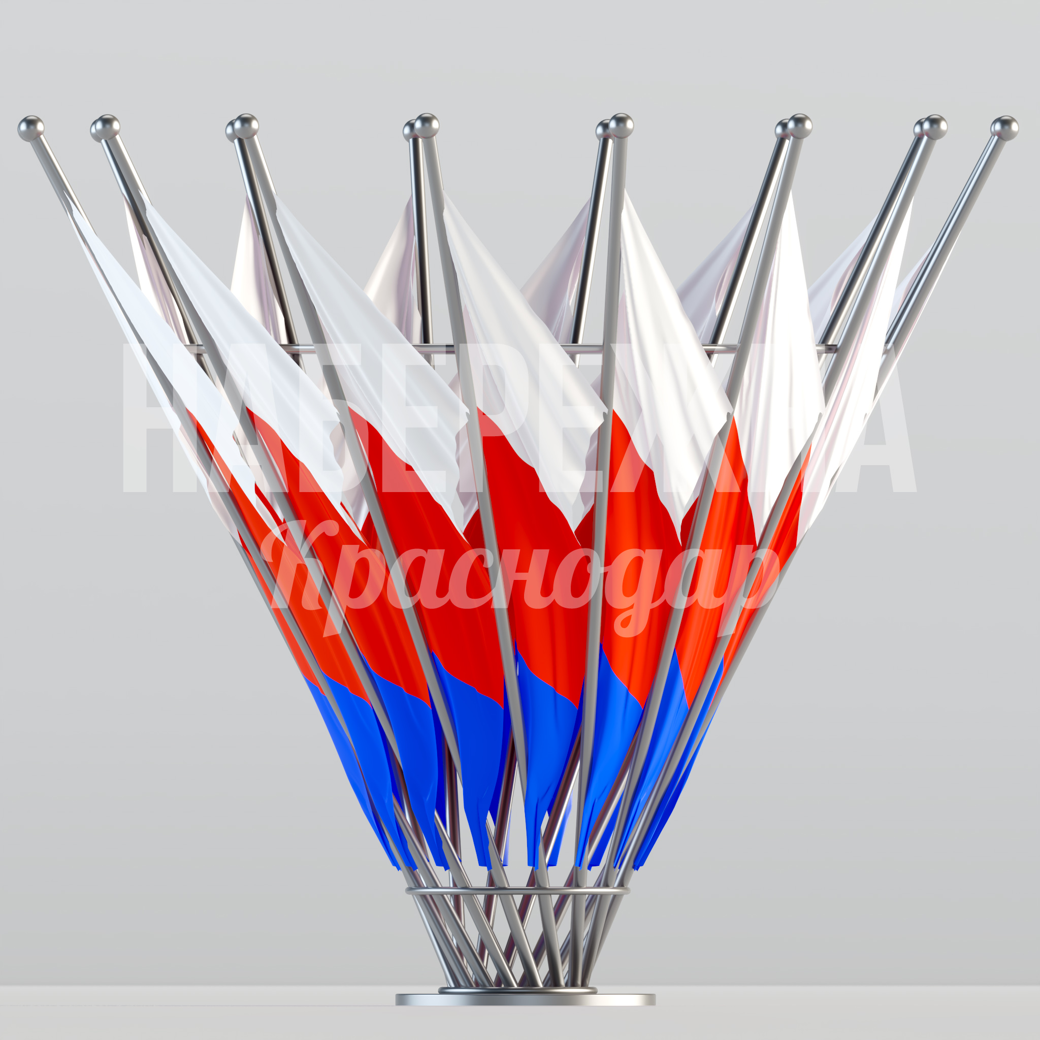 Флаговая композиция Ova — купить, MAF-24.060 | Набережна Флаговая композиция Ova - купить, 4500x4500x4000 мм, Металл