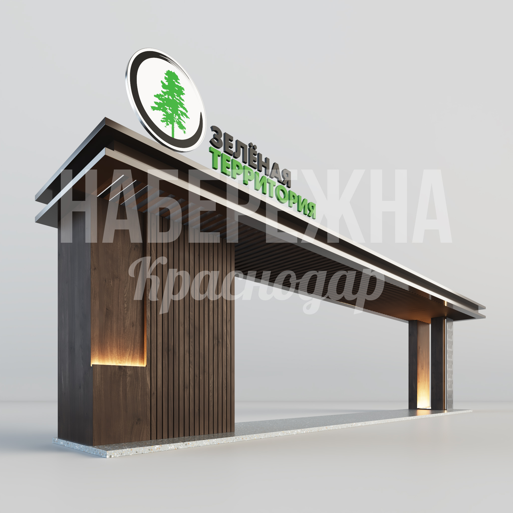 Входная группа Öot - заказать, Входные группы, Металл, Дерево, Подсветка