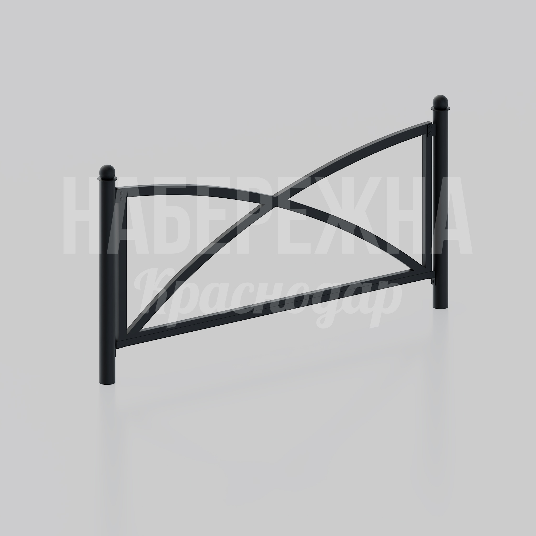 Ограждение Bunsu 100x2000x1000 мм. MAF-25.268-1 Ограждение с геометрическим рисунком из стальных труб. Порошковая окраска в палитре RAL защищает от коррозии.