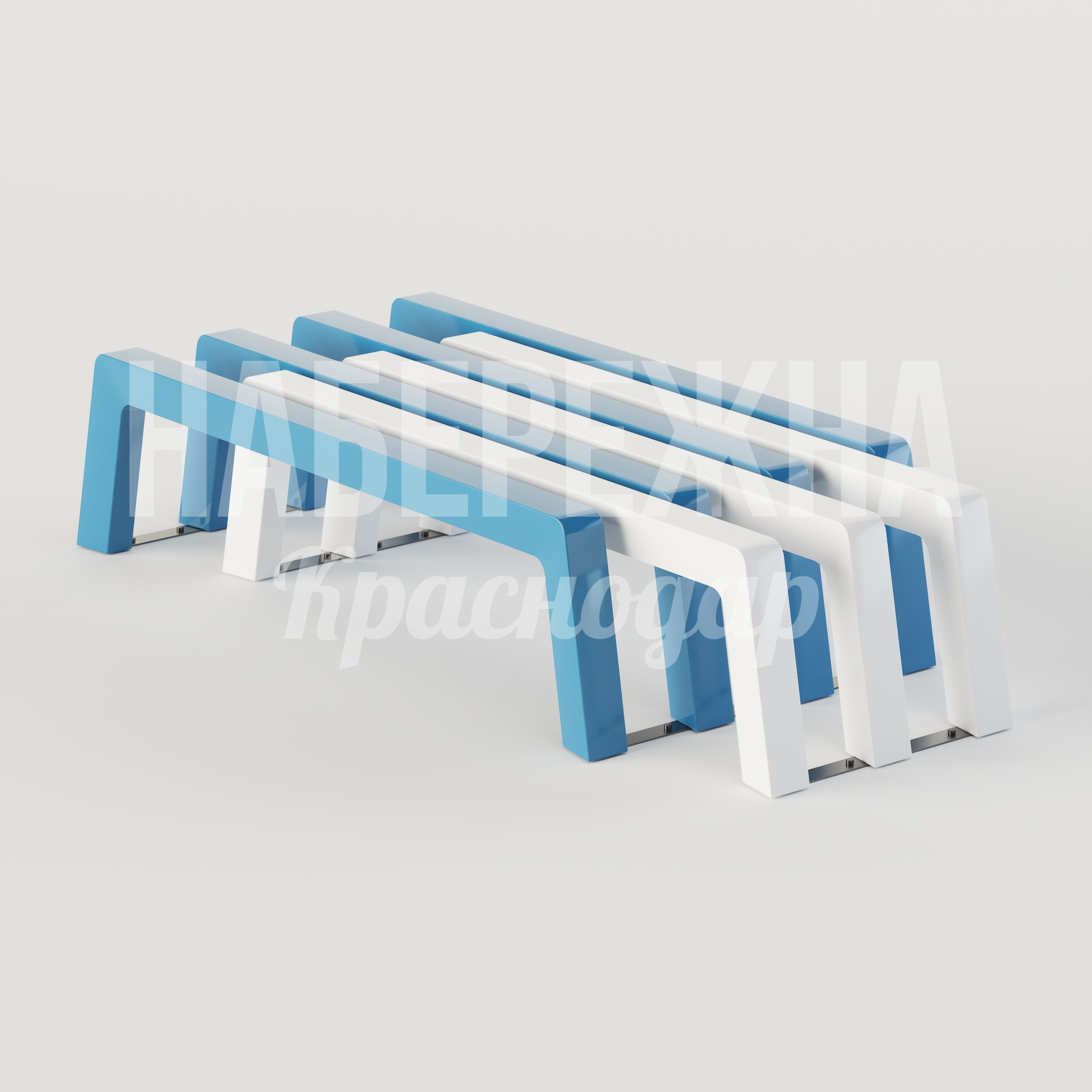 Лавочка Kukba 920x2180x450 мм. MAF-25.003 Скамейка с П-образным каркасом и планками из композита. Выдерживает высокие нагрузки, не требует ухода.