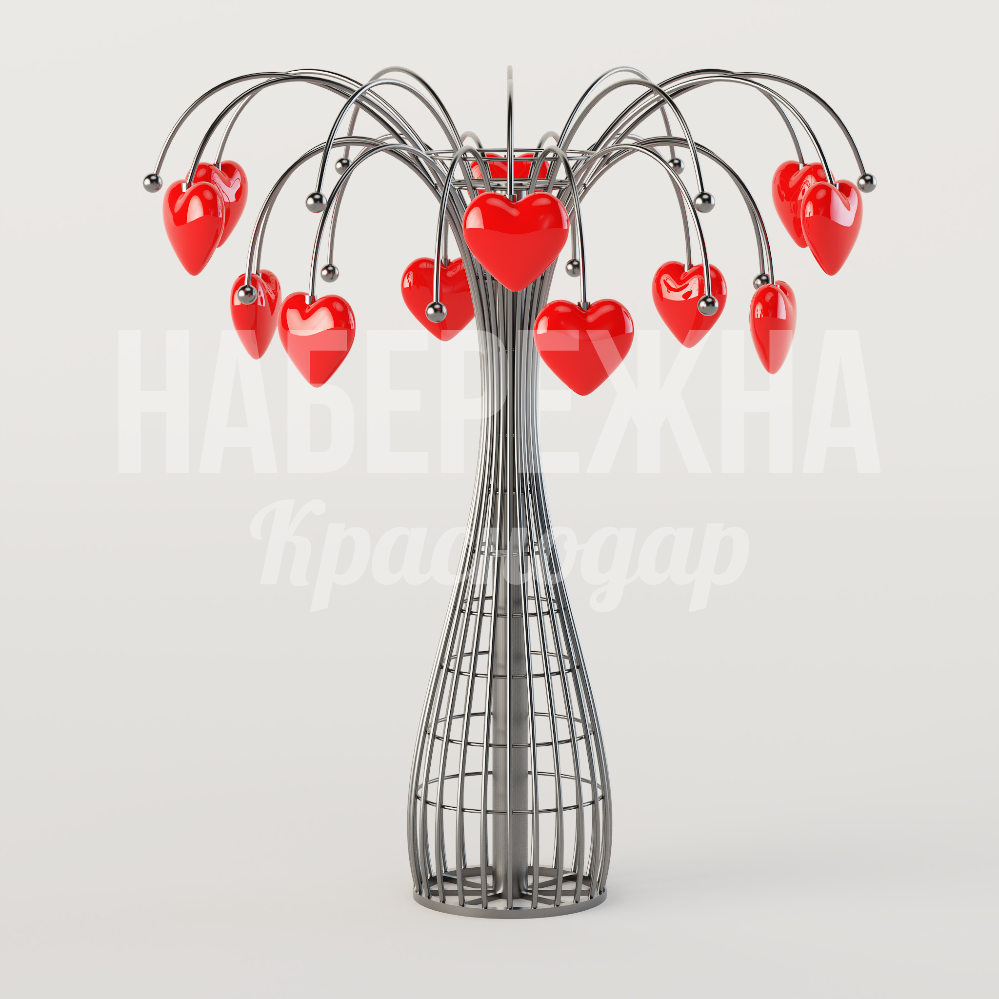 Дерево Dansa из металла 4400x4400x3580 мм. MAF-25.012-1 Арт-объект Dansa в форме дерева с декоративными элементами. Яркий акцент для городских пространств и парковых зон.