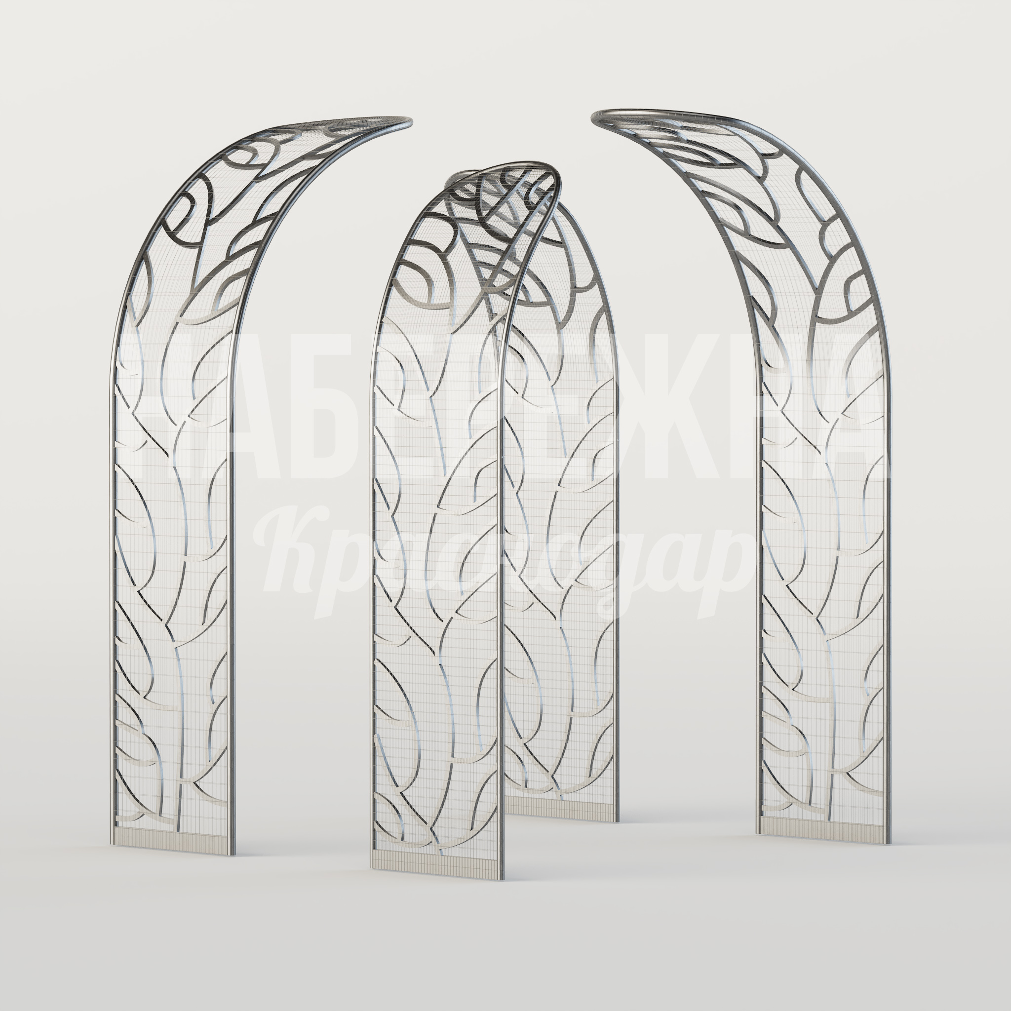 Арка Mivgoycu 2650x3000x4000 мм. MAF-25.014 Арка с художественной перфорацией в виде растительного орнамента для оформления входных зон и парковых пространств.