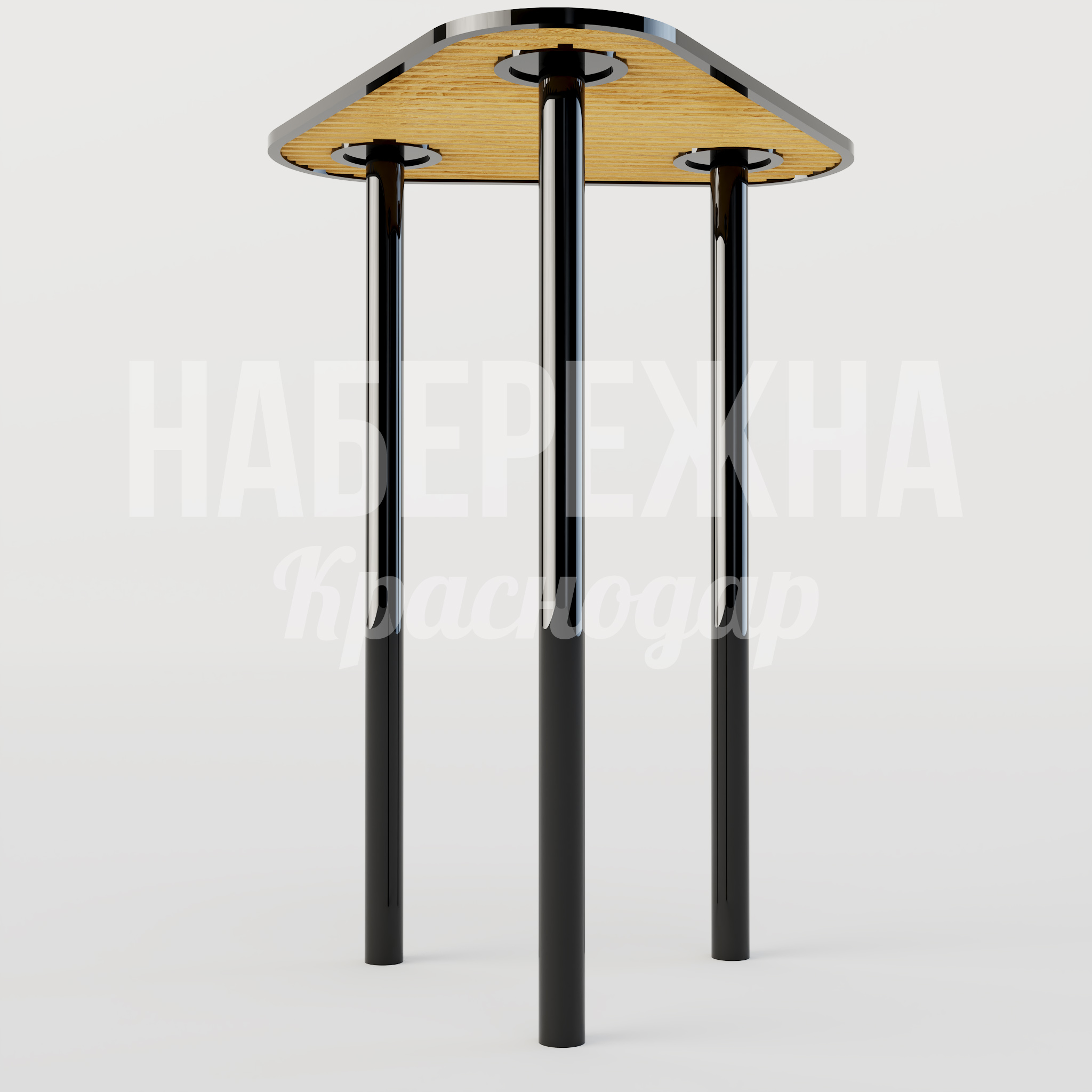 Навес Cöbfim 3280x3500x4200 мм. MAF-25-026 Навес с треугольным козырьком на трёх опорах. Защищает от осадков, создаёт комфортную зону ожидания.