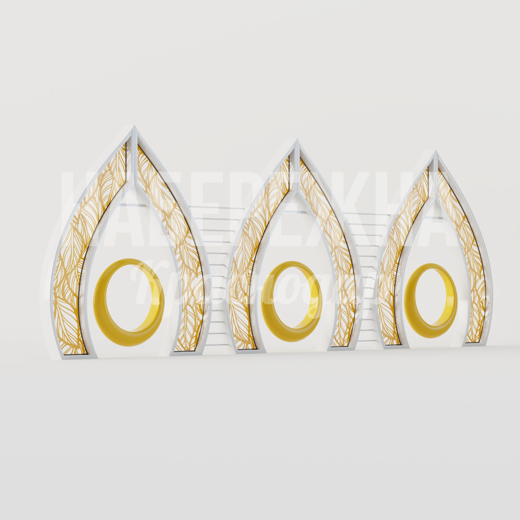 Качели Uatrebpu 200x12700x4000 мм. MAF-25.033 Качели с арочной конструкцией и декоративной подсветкой для создания акцентных зон в парках и скверах.