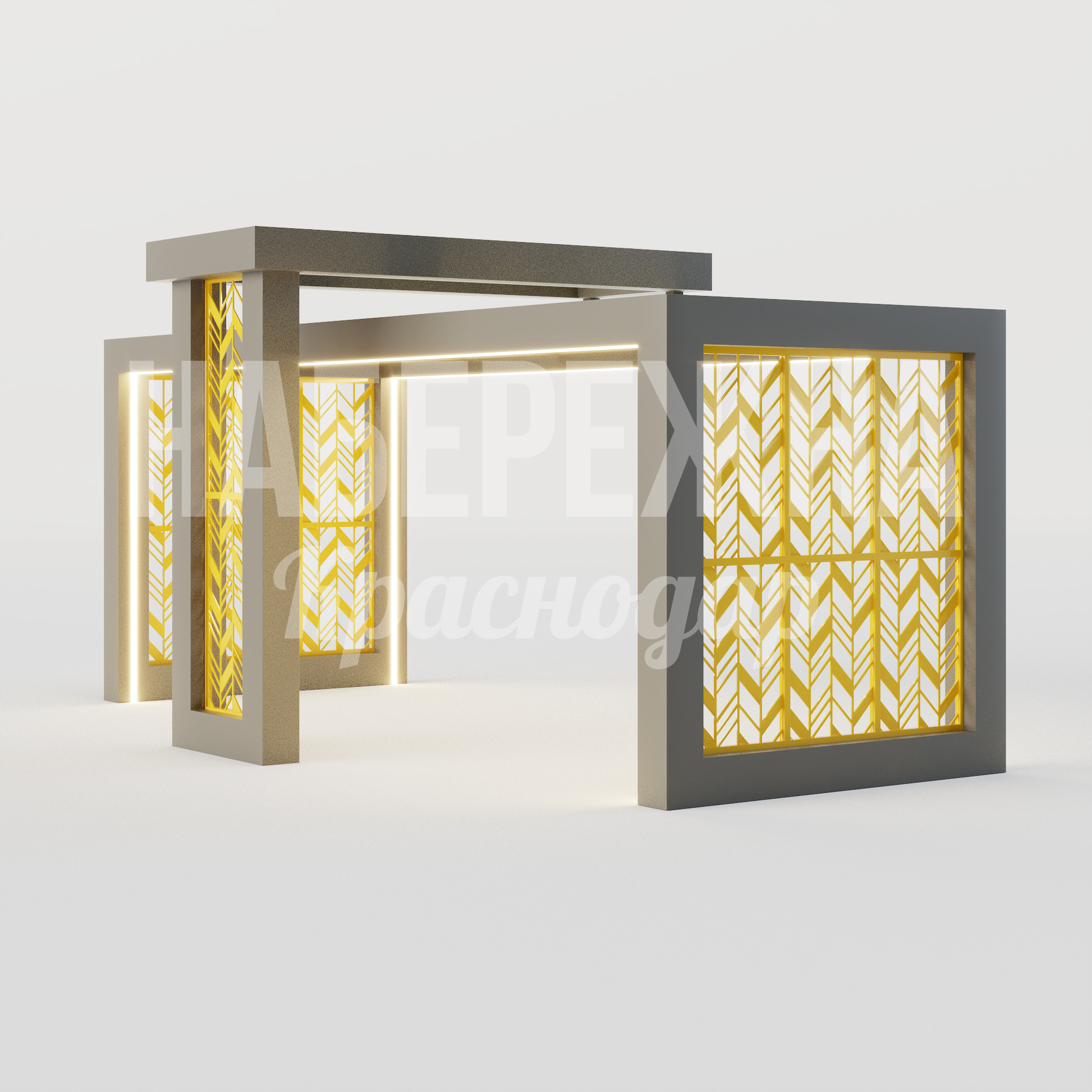 Навес Obpisga - заказать, Навесы, Бетон, Металл, Подсветка