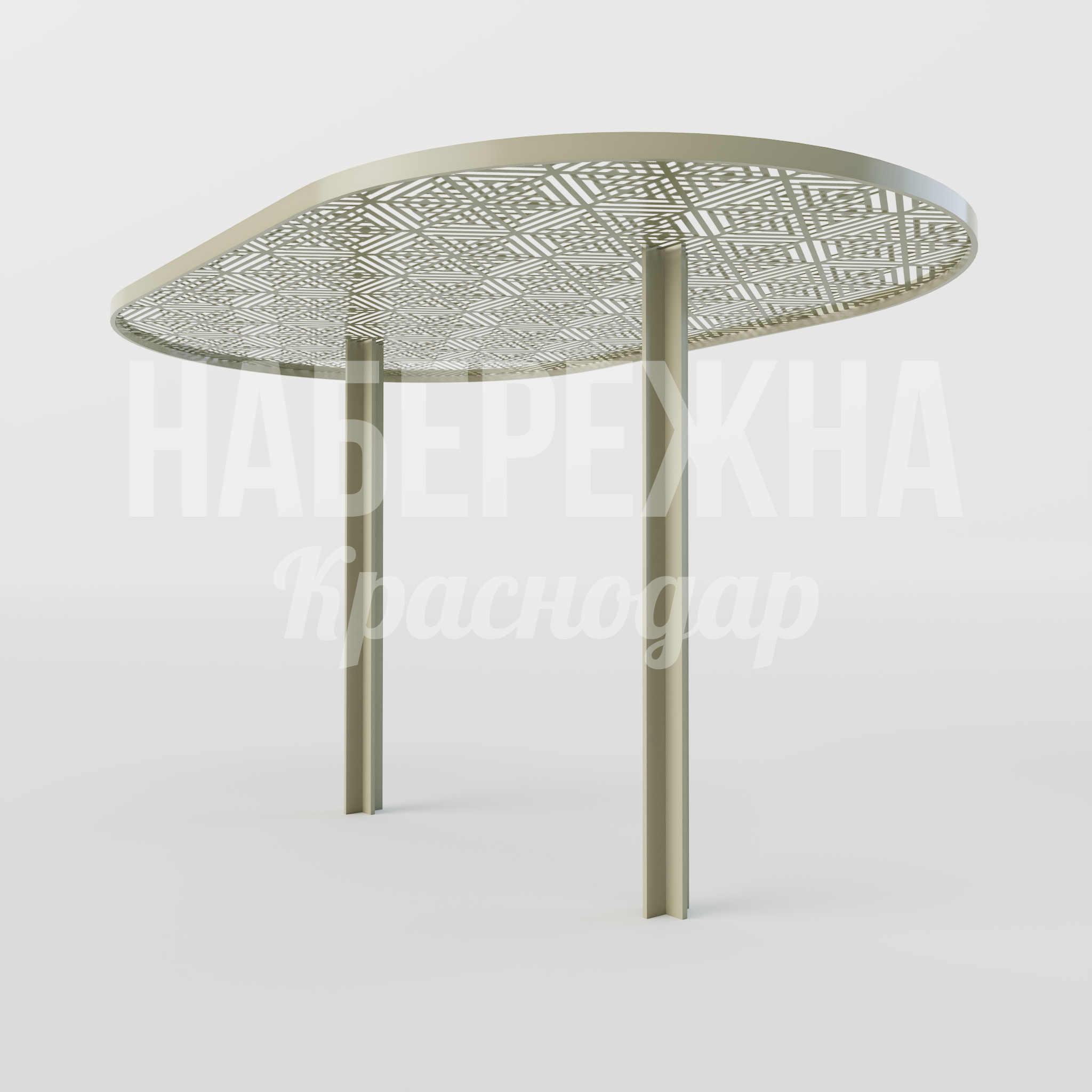 Навес Våikbalö 2500x4000x2300 мм. MAF-25.047 Навес с перфорированным козырьком и опорами из профильной трубы. Защищает от осадков, создаёт тень и украшает парки.