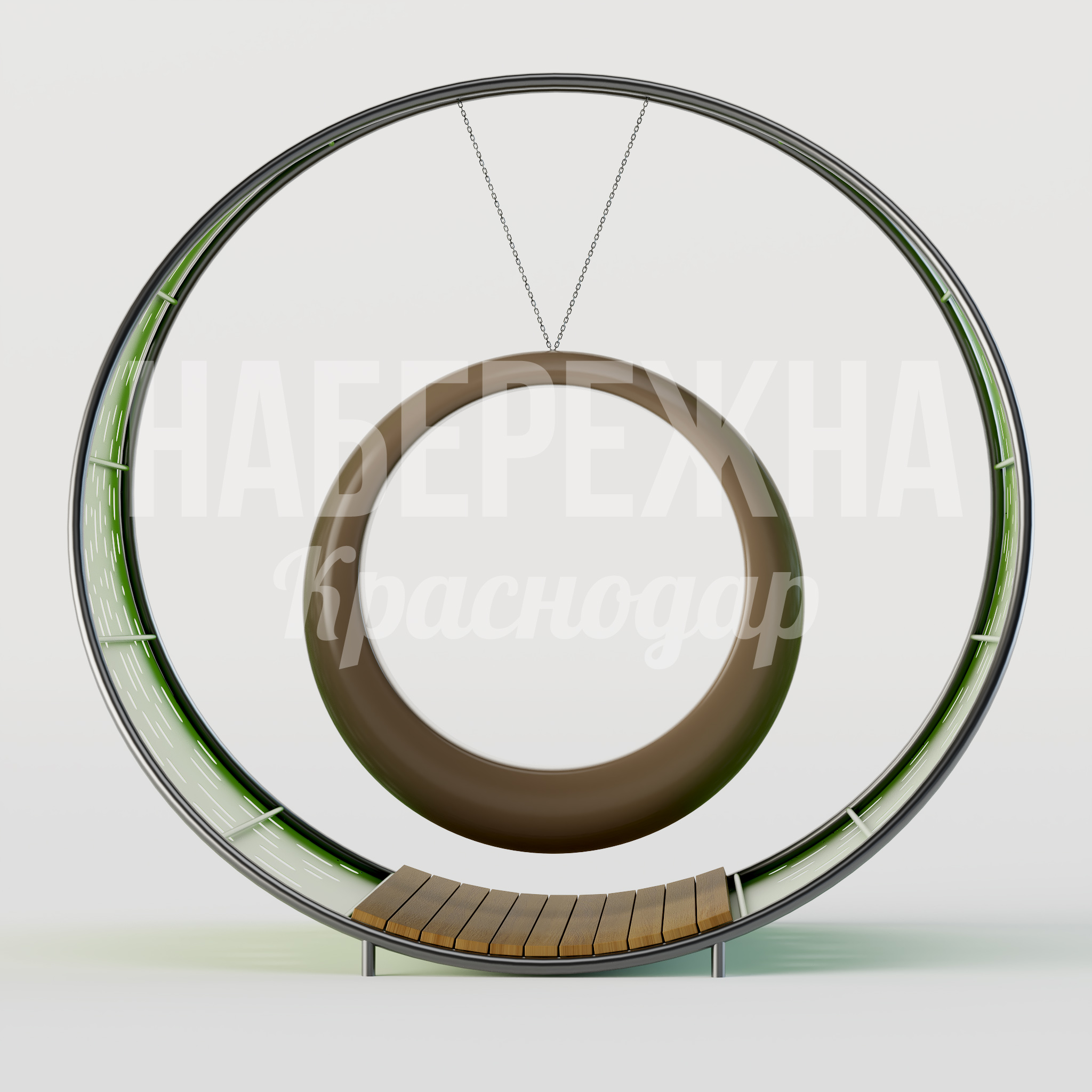 Качель Oksatbu - купить, 2050x2850x2700 мм, Металл, Дерево