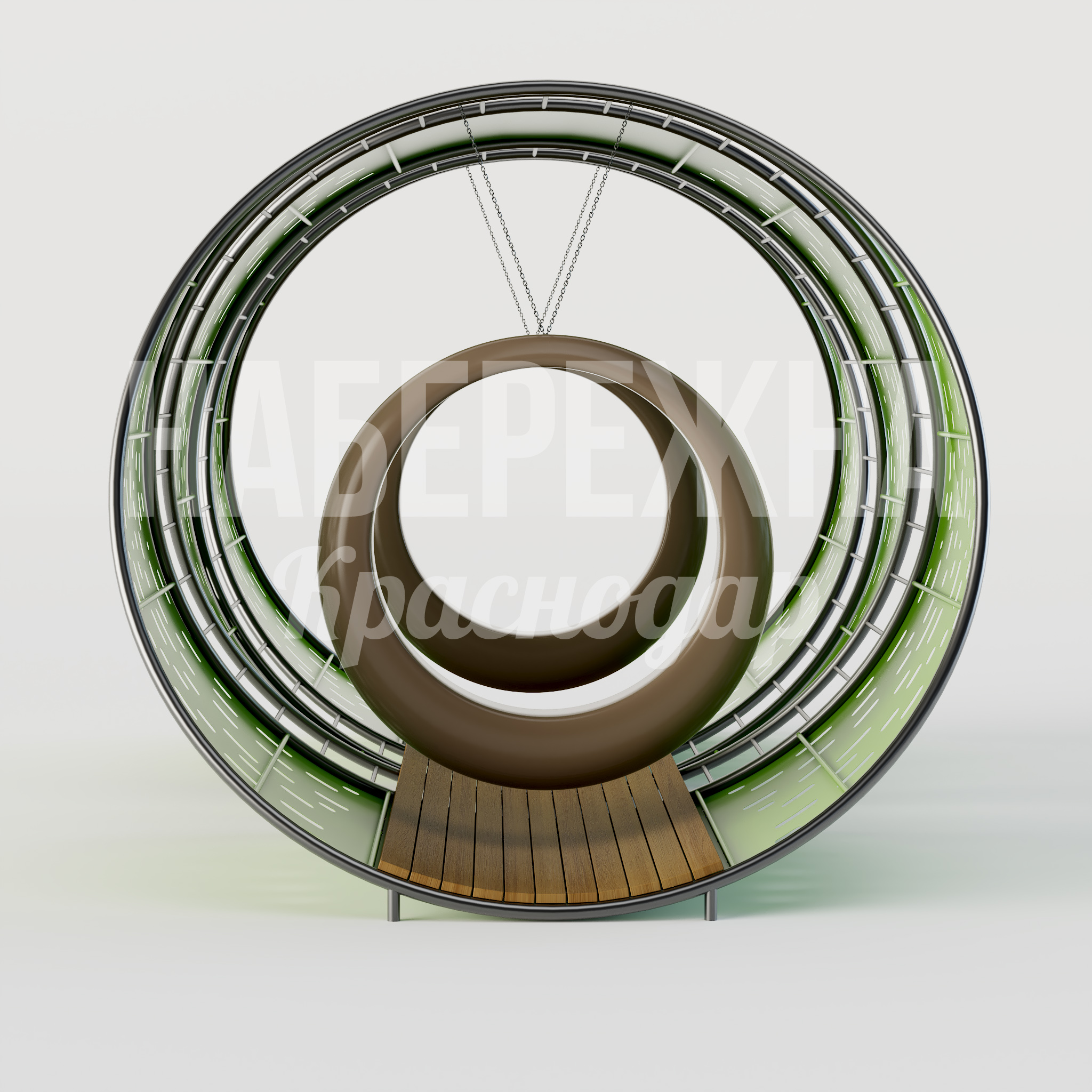 Качели Nokbe - купить, 2850x5500x2700 мм, Металл, Дерево, МПК